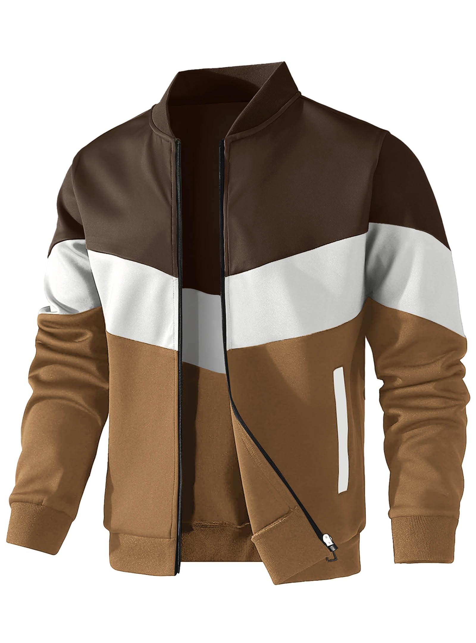 HYPESTFIT Mens Lightweight Color Block Bomber