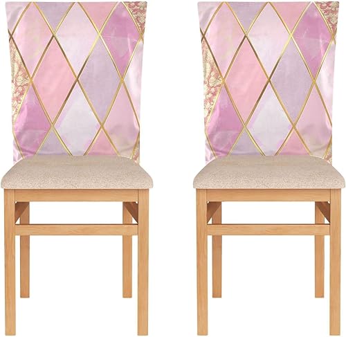 Miniatura 2 de College Chic Pink and Gold Decorative Chair Protectors Covers for Dining Room Washable Bar Chair Covers Protector para sillas comedor Set of 6