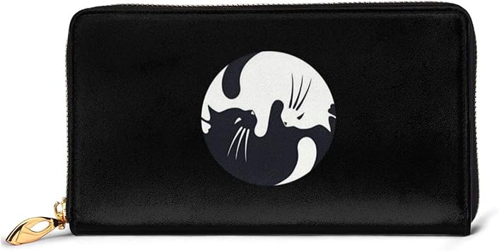 Amazon 黒猫と白猫 長財布 ウォレット おしゃれ 本革 人気 薄型 大容量 多機能 プレゼント用 男女兼用 シューズ バッグ
