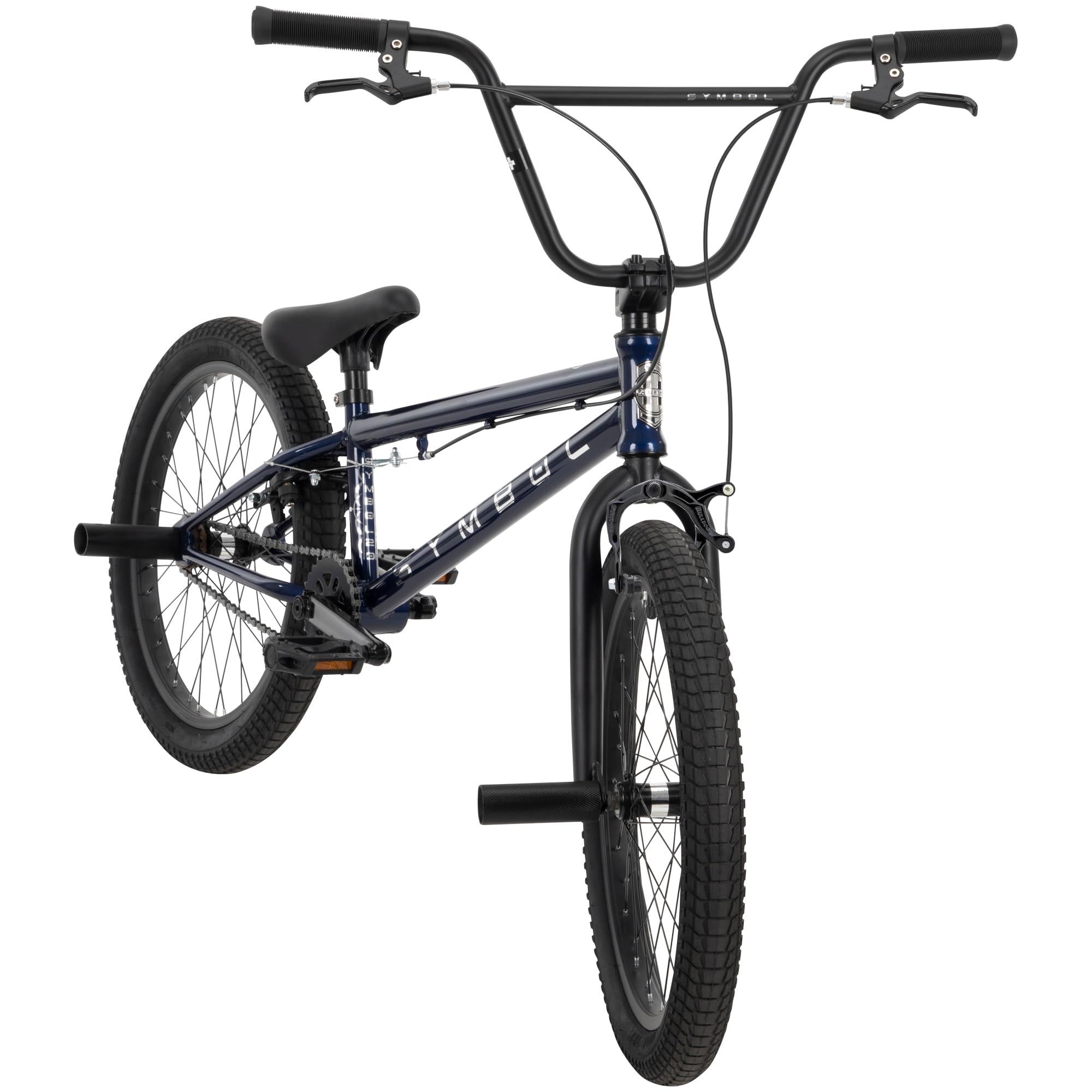 Symbol Freestyle BMX, telaio in acciaio, freno anteriore rimovibile, cerchi in lega, picchetti inclusi rosso, blu, argento