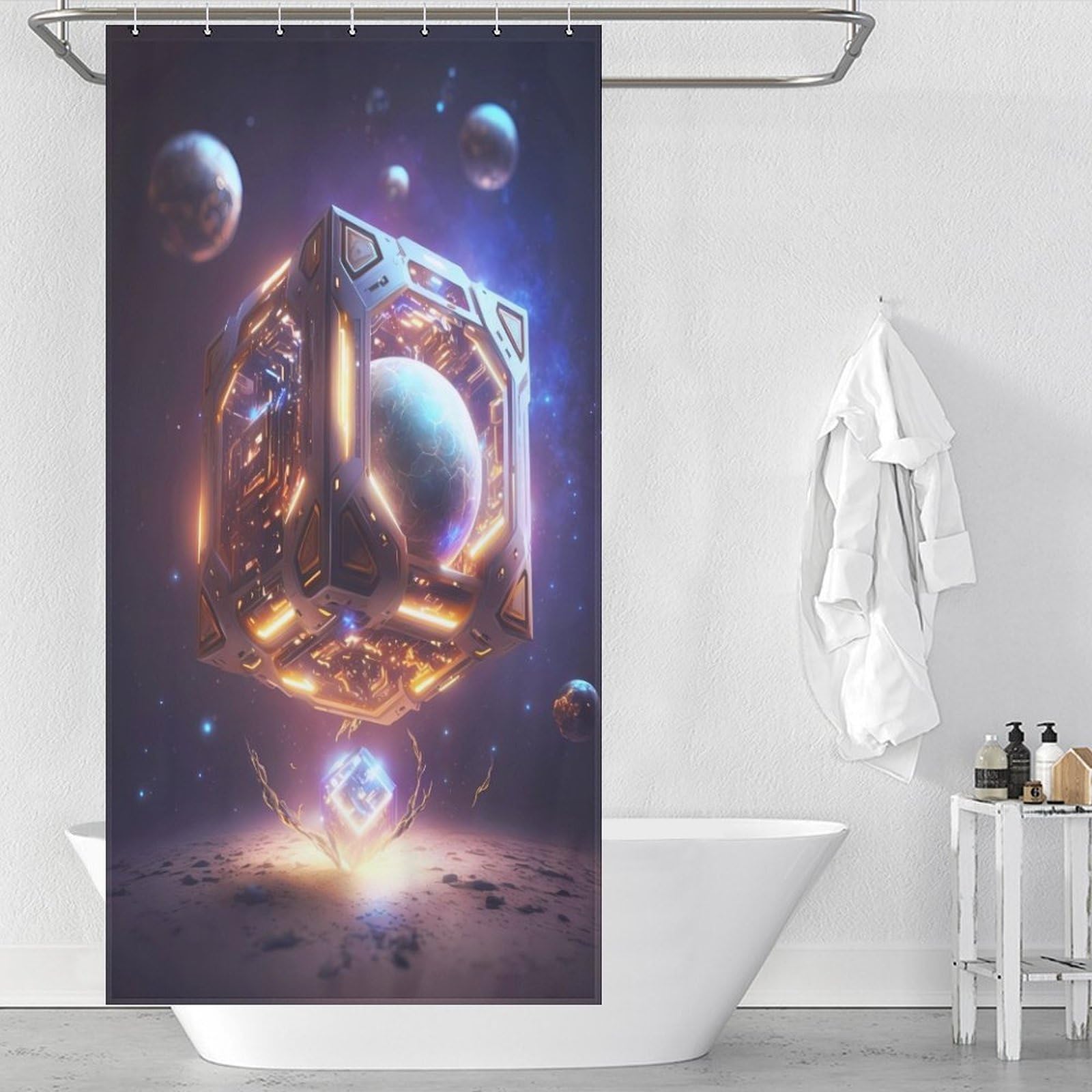 Rideau de douche anti-moisissure tissu imperméable séchage rapide