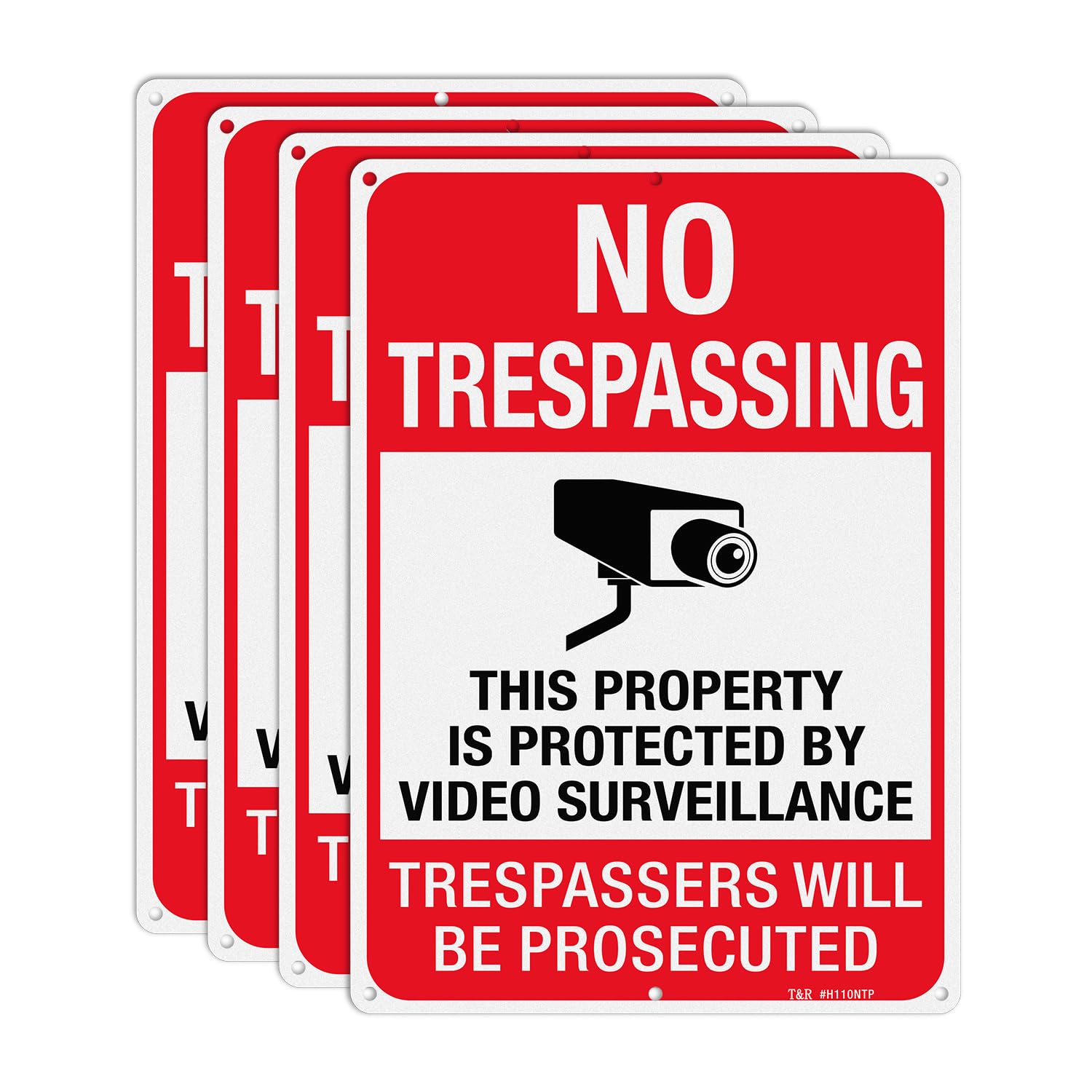 No Trespassing Sign - Video Surveillance Warning -1