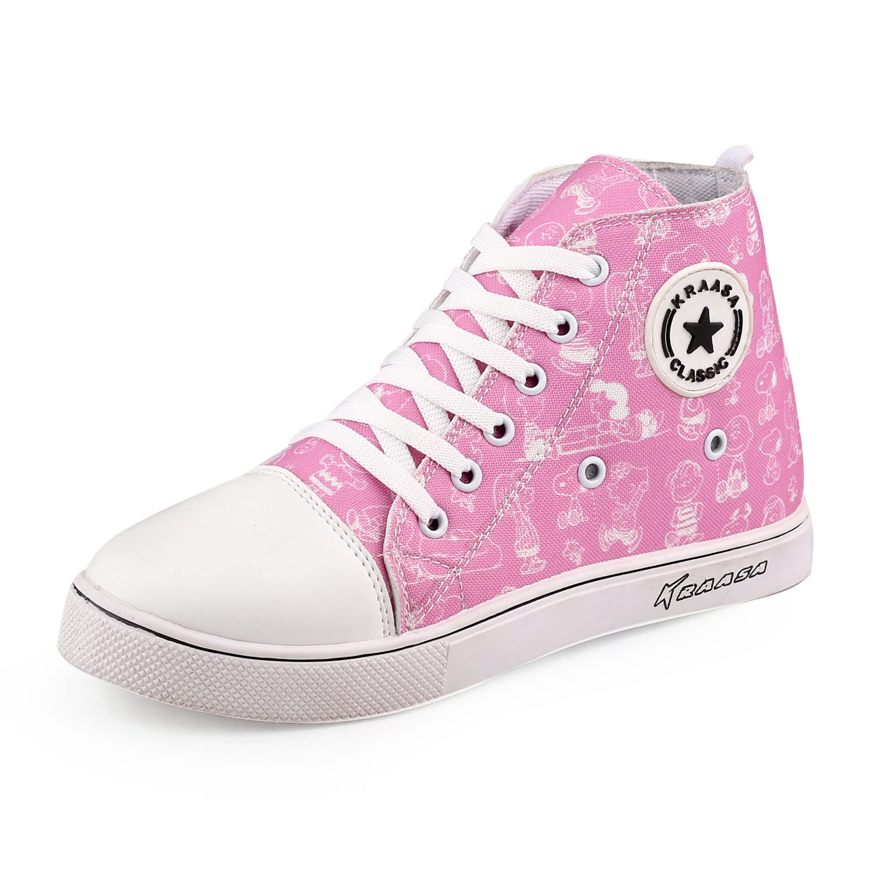 Kraasa Casual Monty Sneakers for Women, Casual Shoes for Women PrintedPink UK 7 Natural (B0C37DGYL9) Amazon Price History, Amazon Price Tracker