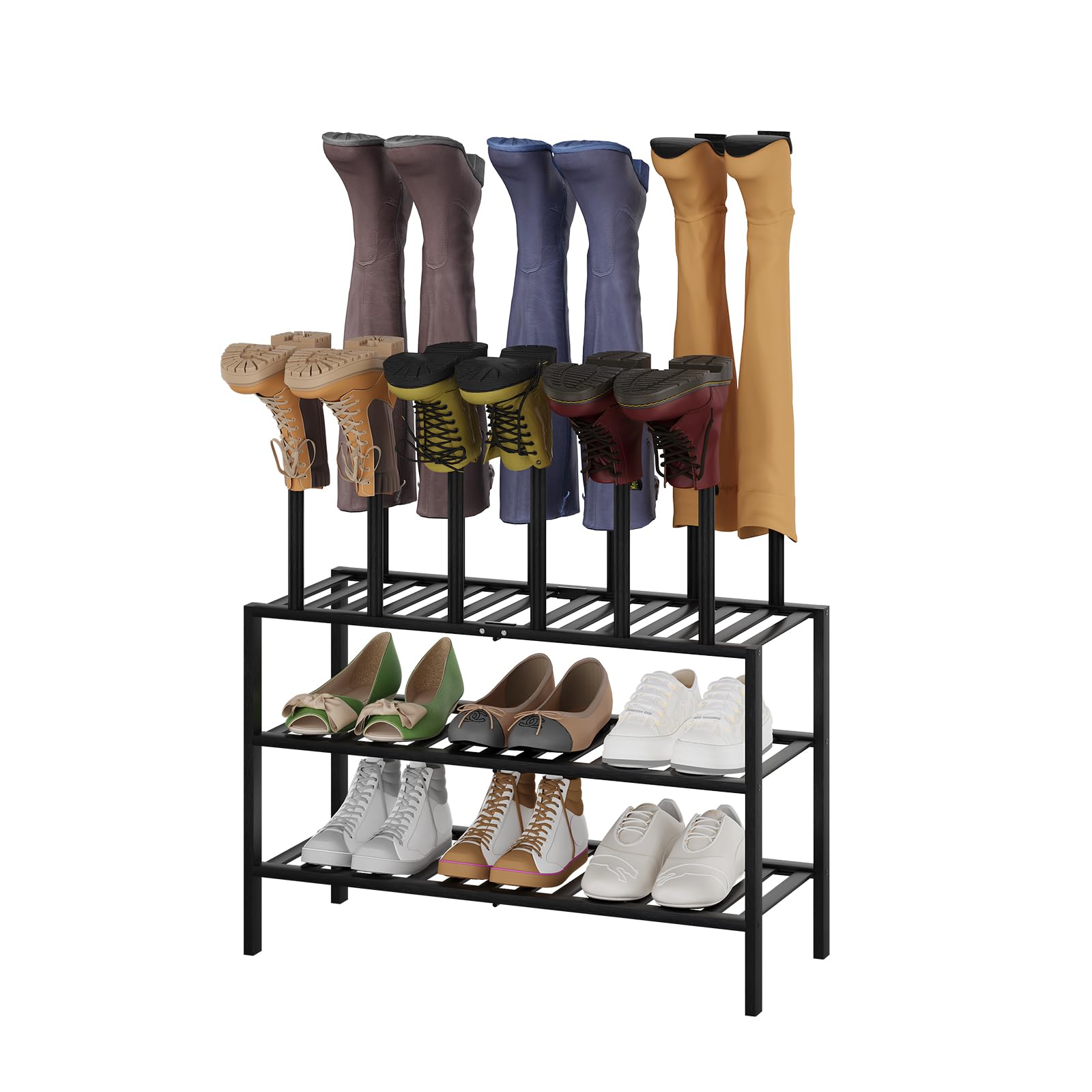 Vellzeyce Detachable Boot Rack for Tall Boots Organizer,Shoe Rack Storage | 3-Tier Multiuse Shoe Rack For Tall Boots,Closet Organizers And Entryway Storage,Suitable For All Seasons