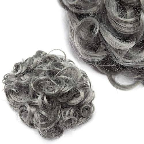Miniatura 4 de Benehair Moño desordenado con peines con clip en moño de Juva, moño de Juva, esponjoso, ondulado, fácil de estirar, moño grande, cola de caballo