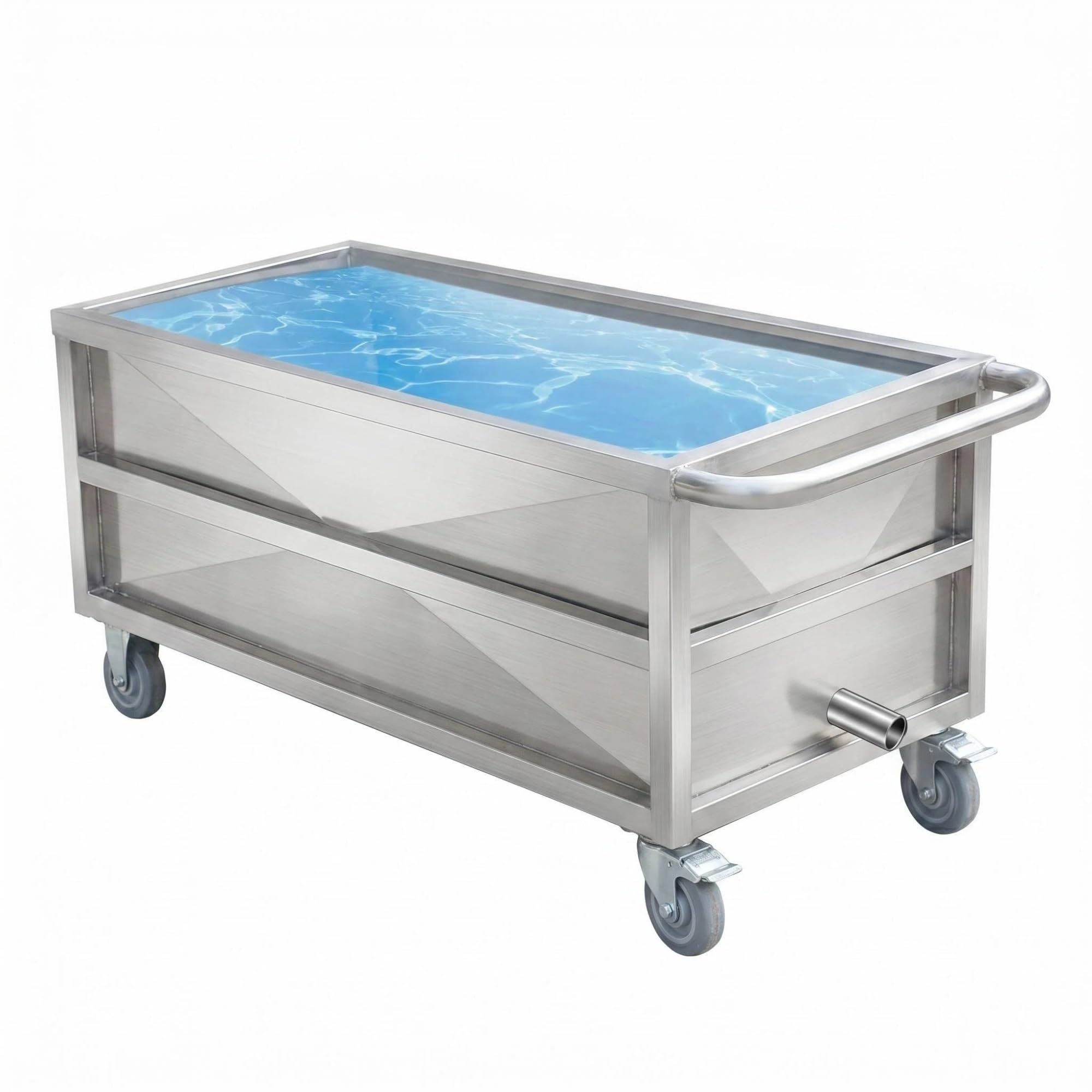 Carrello multiuso in acciaio inossidabile resistente con ruote, carrello commerciale mobile per serbatoio dell'acqua per la preparazione degli alimenti e uso della cucina del ristorante
