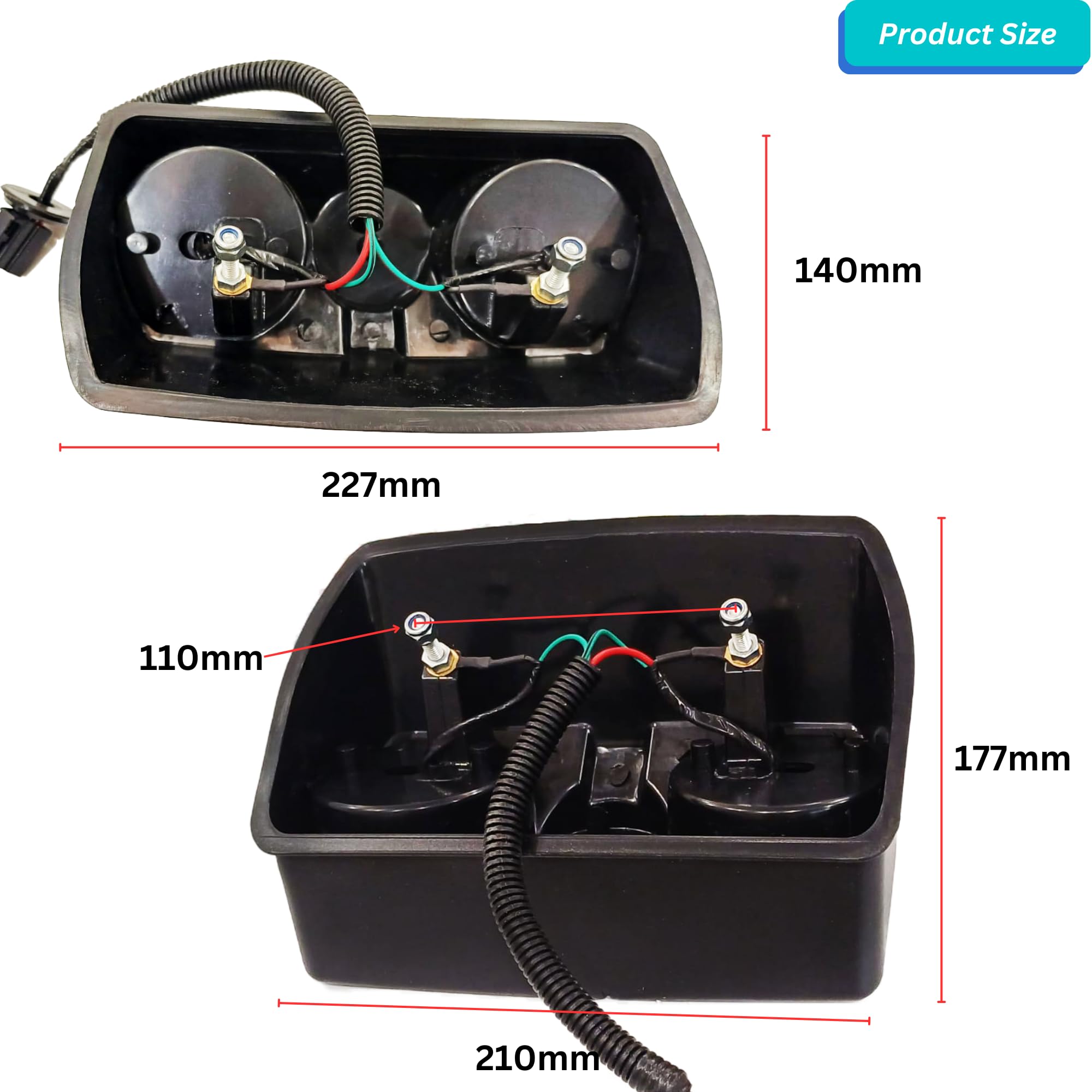 APSMOTIV Led Tail Lights/Back light/Turn Signal Indicator Red/Amber Assembly 12v Easy to Fit Suitable for Sonalika Mahabali and Sikander Tractors Vehicles Set of 2 Pieces (Left + Right) - Image 2 thumbnail