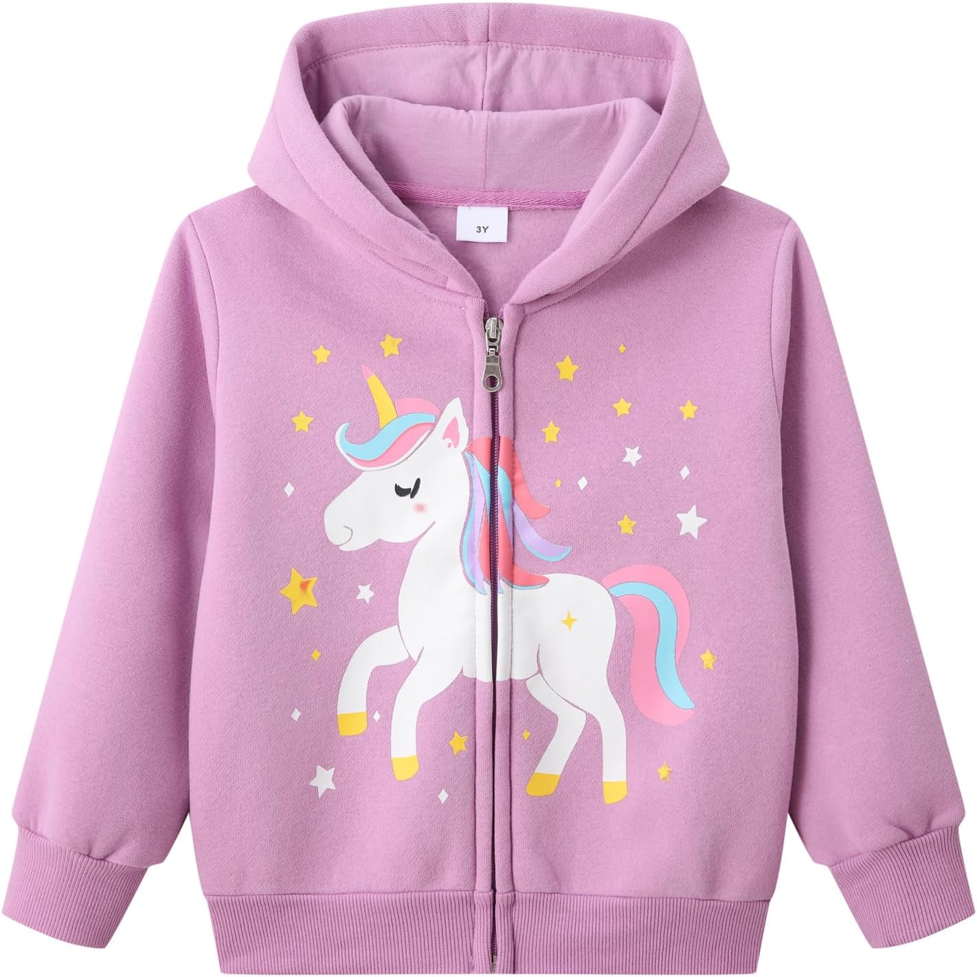 – Girls Hoodie Toddler Zipper Jumper Unicorn Zip Up Hooded Sweatshirt Kids Long Sleeve Cotton Christmas Hoodies Tops for Girls 2-7 Years