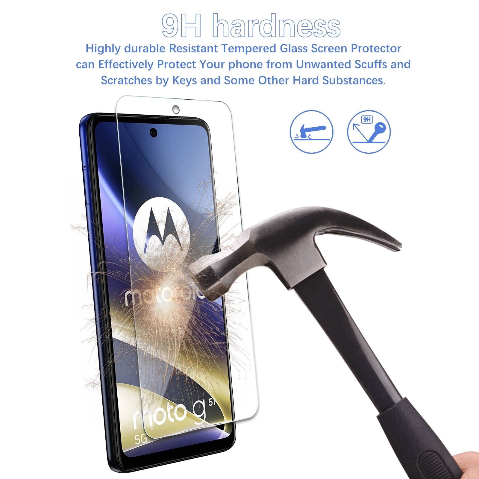Nixinioo 3 Pezzi Pellicola Vetro Temperato per Motorola Moto G51