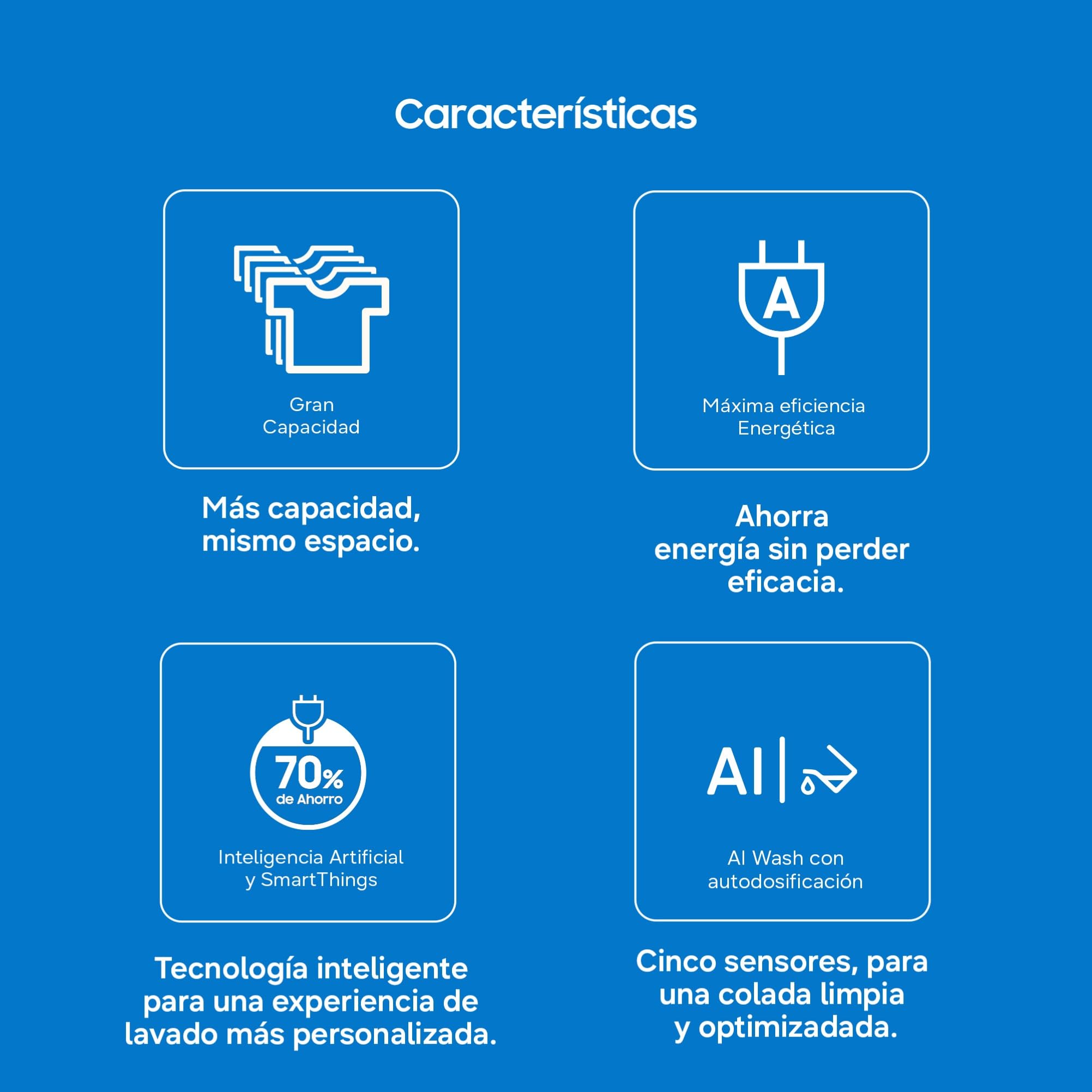 Samsung Lavadora Bespoke AI 11Kg Autodosificación Clase A Blanca WW11DB7B94GEU3