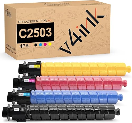 v4ink C2503 Reemplazo compatible para Ricoh C2003 C2503 841918 841921 841920 841919 Juego de tóner de alto rendimiento para Lanier Savin MP C2503