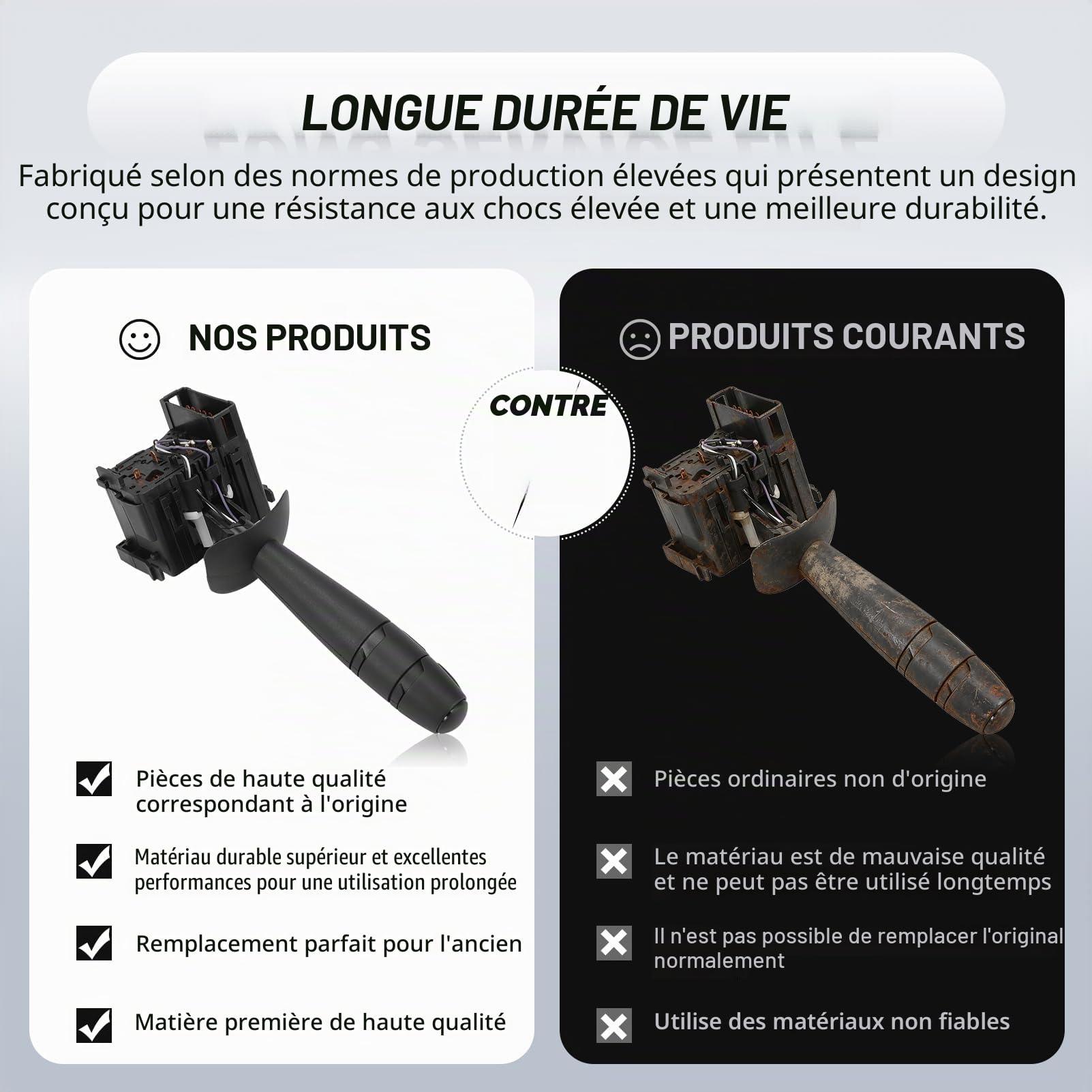 Commutateur de Clignotants pour Twingo II 2007-2024 | Commodo de Phares, Commutateur de Colonne de Direction, 7701063404, 251588
