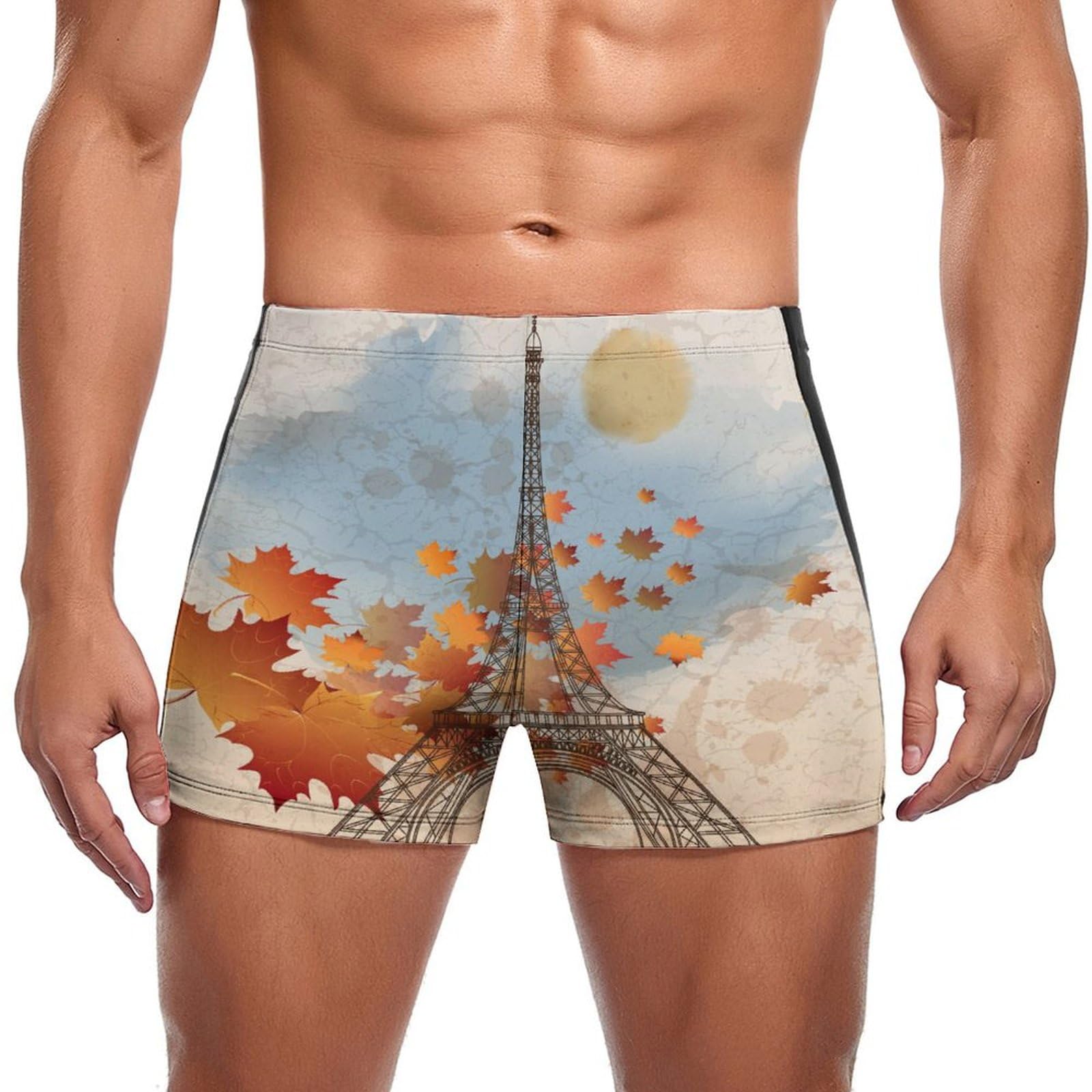 Boxer de bain homme Érable De Paris Eiffel élastique et résistant au chlore