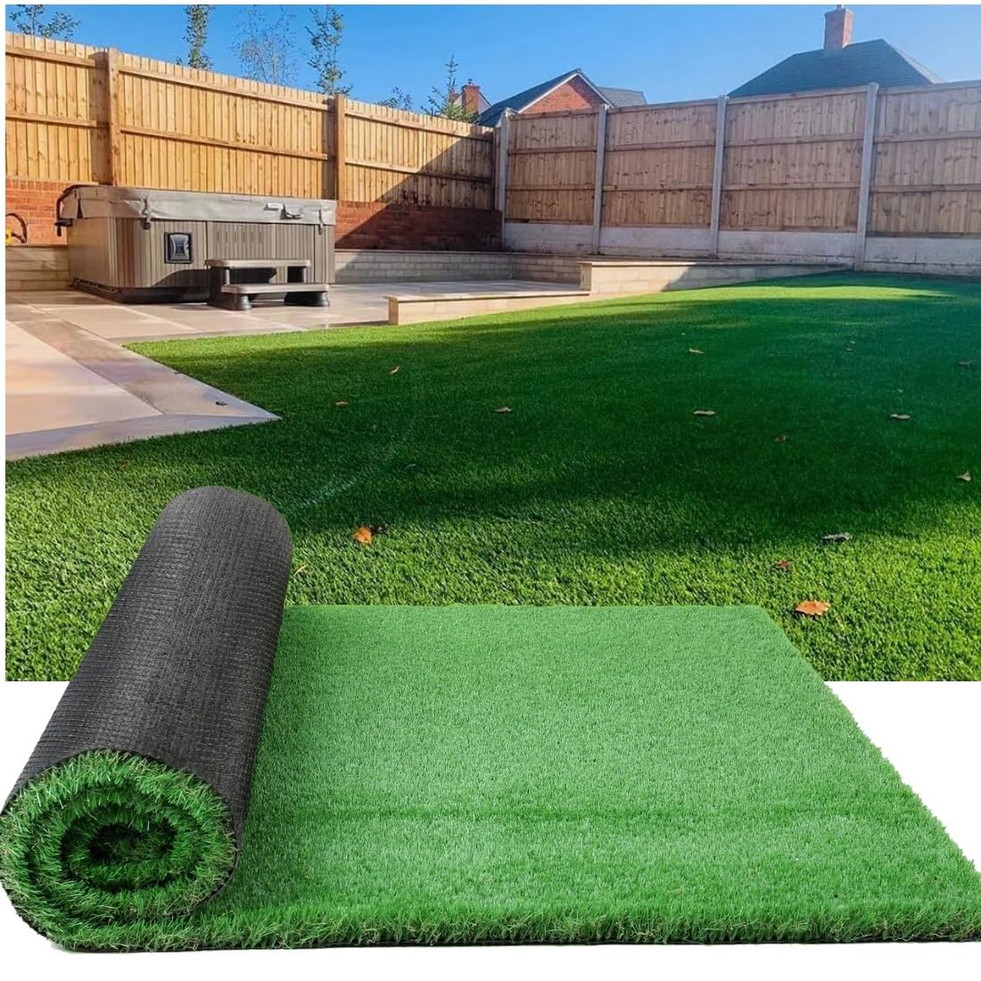 Petgrow Luxurious Artificial Grass 1.77 Inch Pile Height Ultrathick Turf 7 X 15 Feet,Indoor/Outdoor Dog Pee Fake Faux Grass,Synthetic Grass Rug Garden Landscape Patio,Drainage Holes