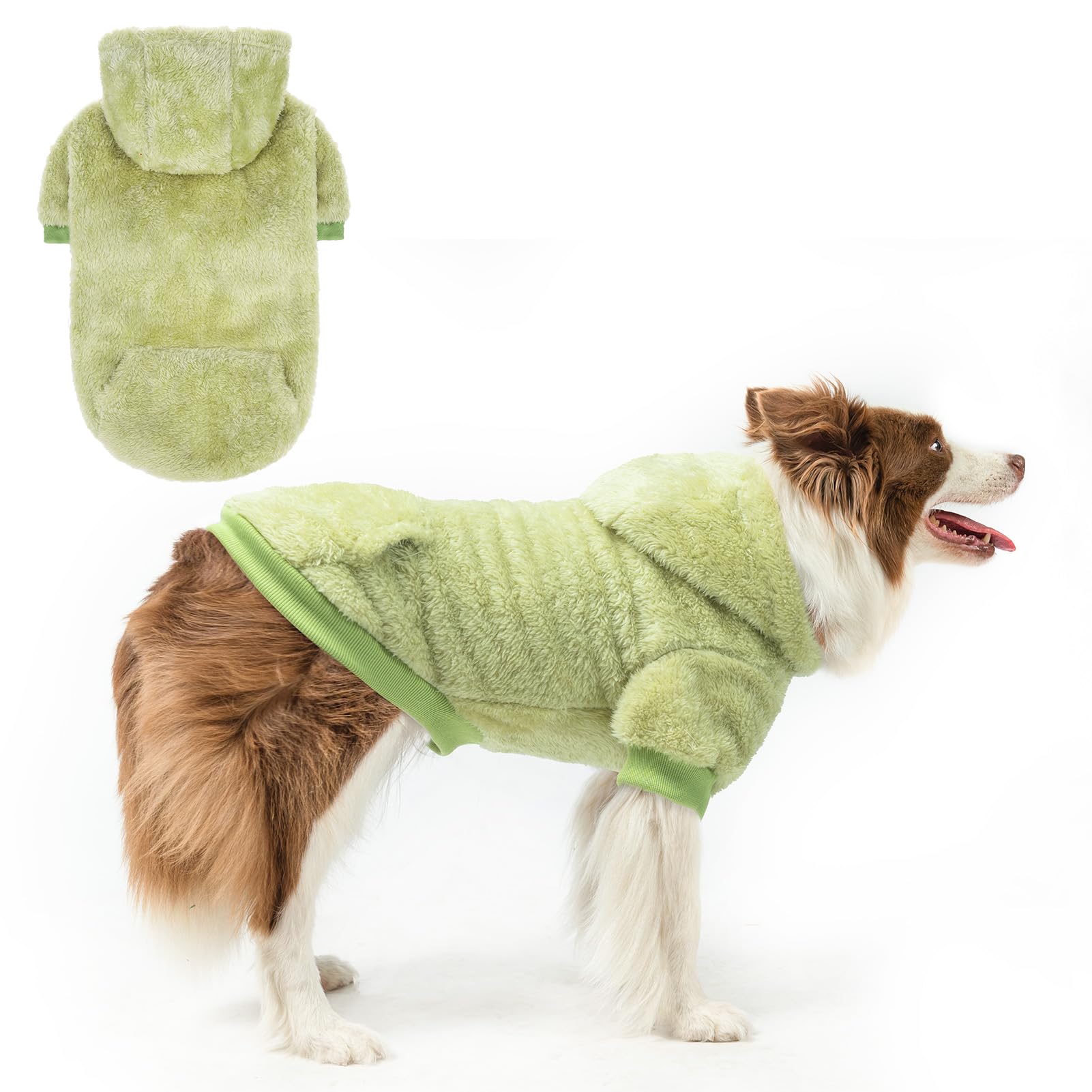 Vêtement chien polaire douce SCENEREAL sweat à capuche chaud taille M L avec poche dorsale