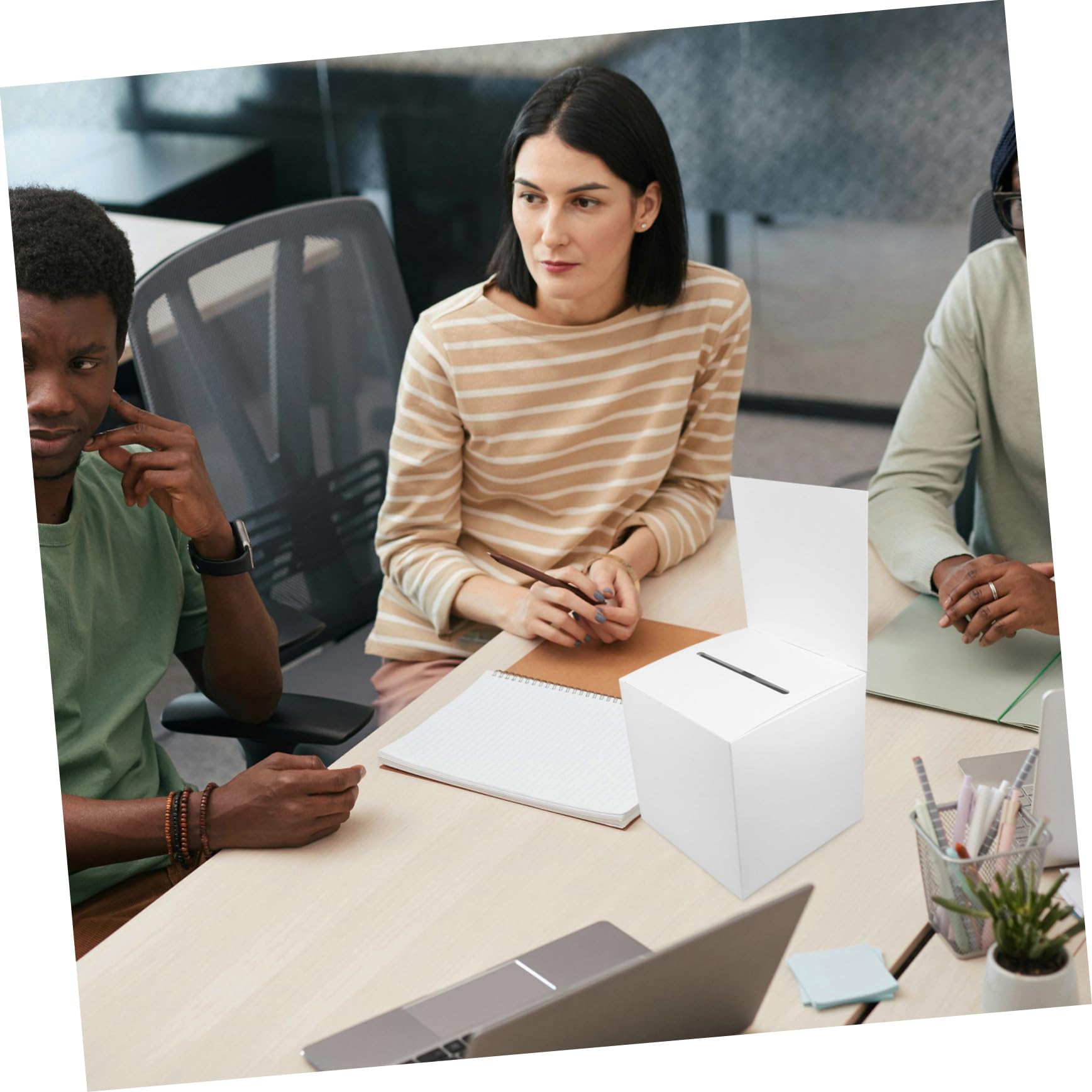 BRIGHTFUFU Paper Box 6pcs Raffle Ballot Game Donation Box for Company Annual Meeting Parties