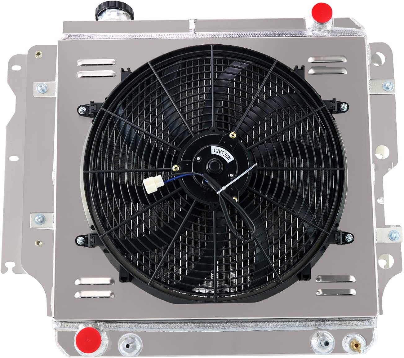 3 Row Aluminum Radiator+Shroud fan Thermostat fit 1987-06 Jeep Wrangler TJ YJ, Replacement Radiator, aluminum radiator, Radiators