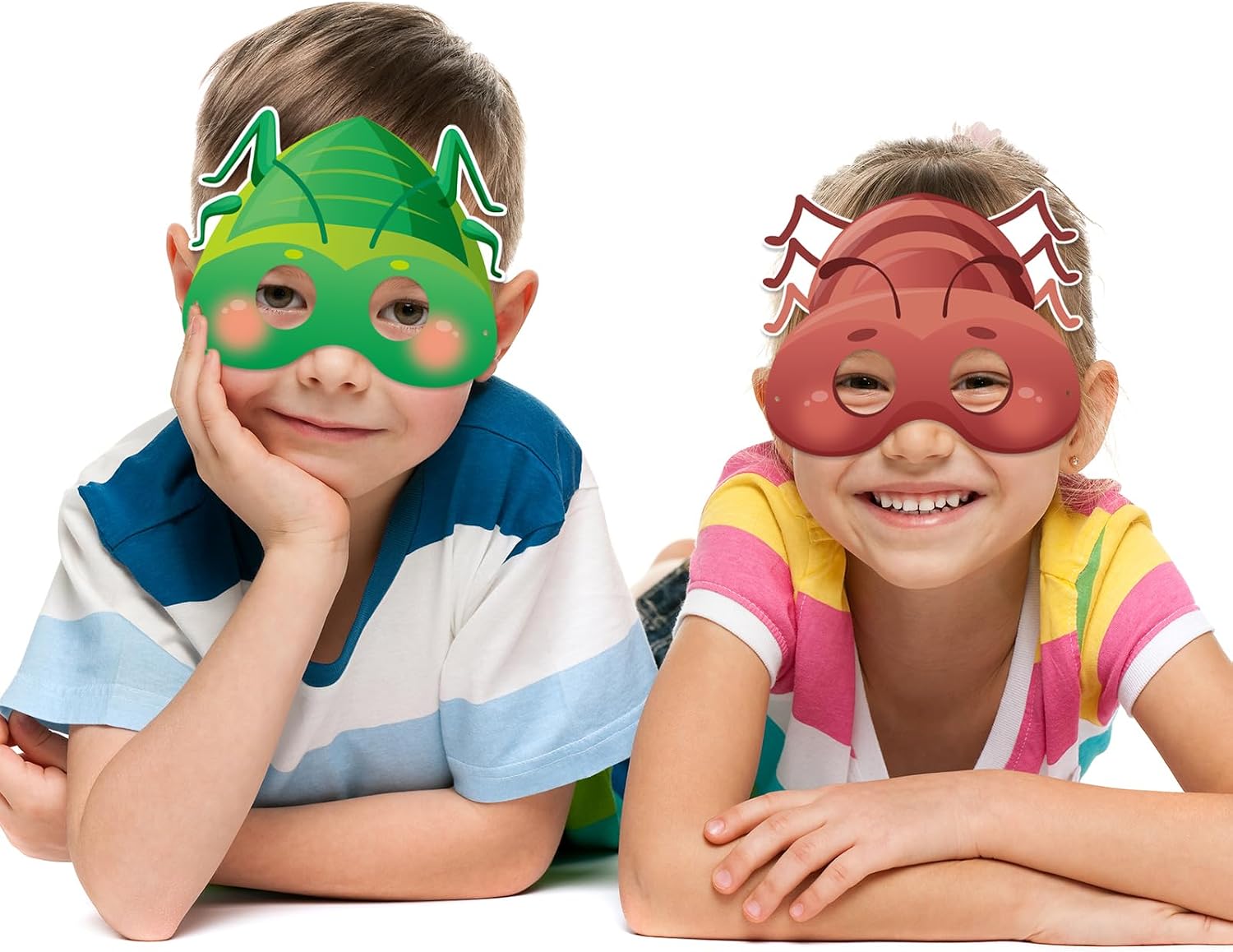 Qpout 27pcs Spring Bugs Paper Masks Adults with Elastic Cords,Spring Time Insect and Bug Theme Dress-Up Party Birthday Accessory Favor Supplies,9 Styles
