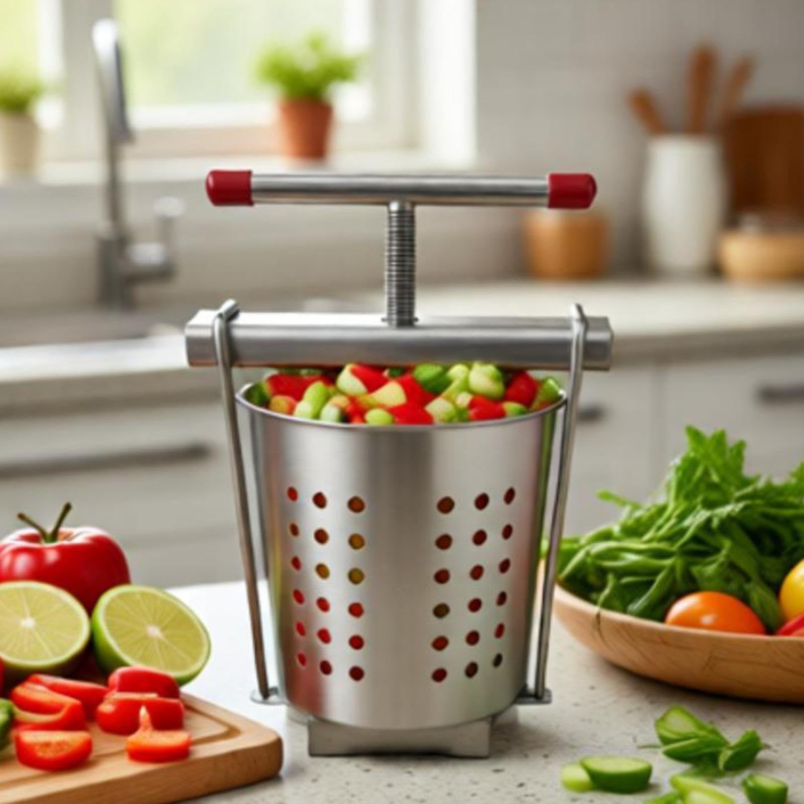 Dumpling Füllpresse Gemüsefüllungspresse Küchenhelfer Edelstahl Presswerkzeug Handentsafter für Säfte Gemüsefüllungen Gastronomieküche Haushaltsküche, 2.5l