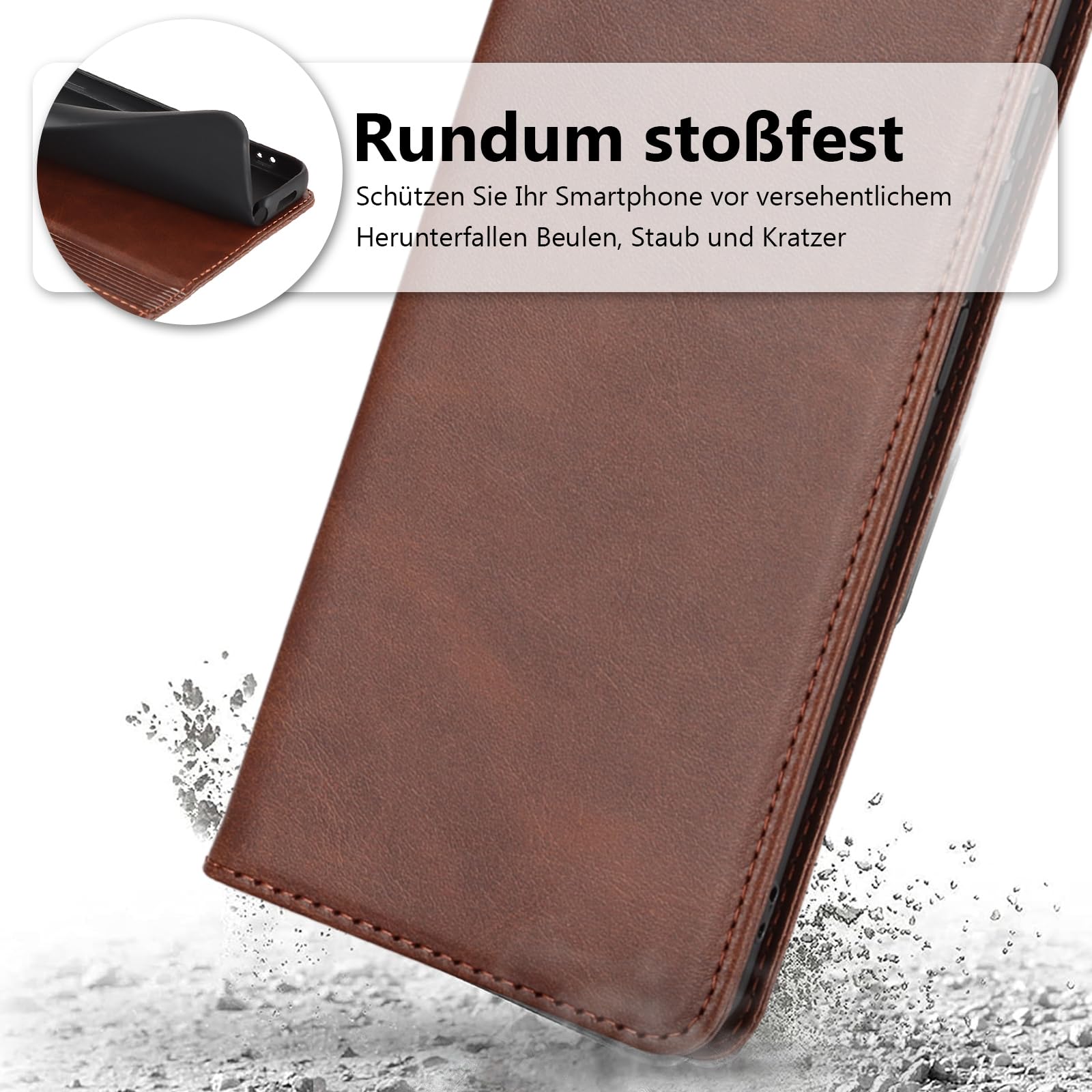 Handyhülle Für Huawei P30 Lite – PU Leder Klapphülle Mit Kartenfach, Ständer & Schutzfolie, Rot