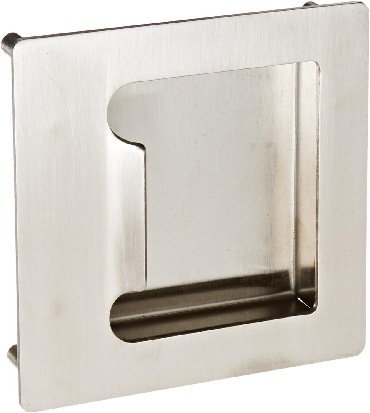Rockwood BF97L.32D Stainless Steel Barrier Free Flush Pull, Stud Welded Lug and Through Bolt Fasteners, 5" Width x 5" Height x 7/8" Depth, Satin Finish