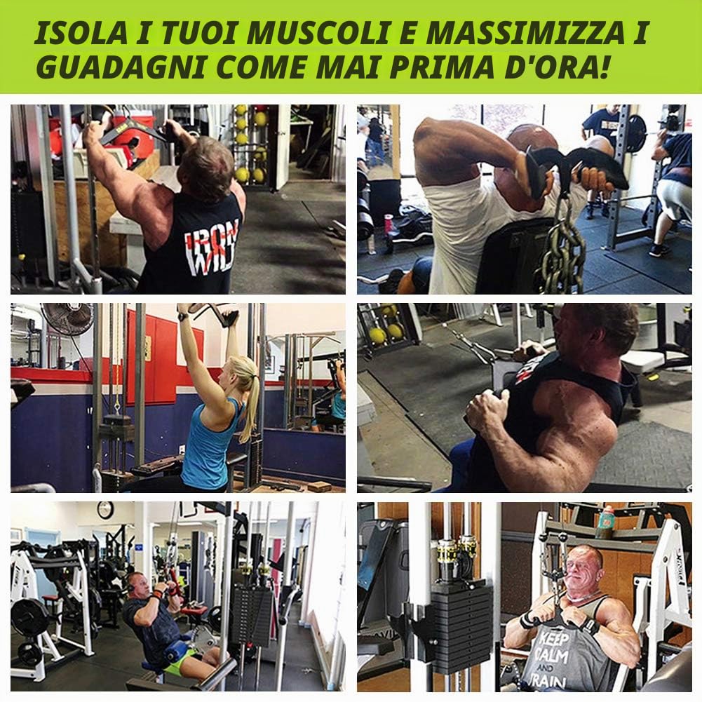 Maniglia di fila per macchine per cavi casa/palestra,Combo Tricep Press Down Cable Attachments,T-bar V-Bar bicipiti Curl Tricep LAT pulldown Bar Back Strength Training Handle