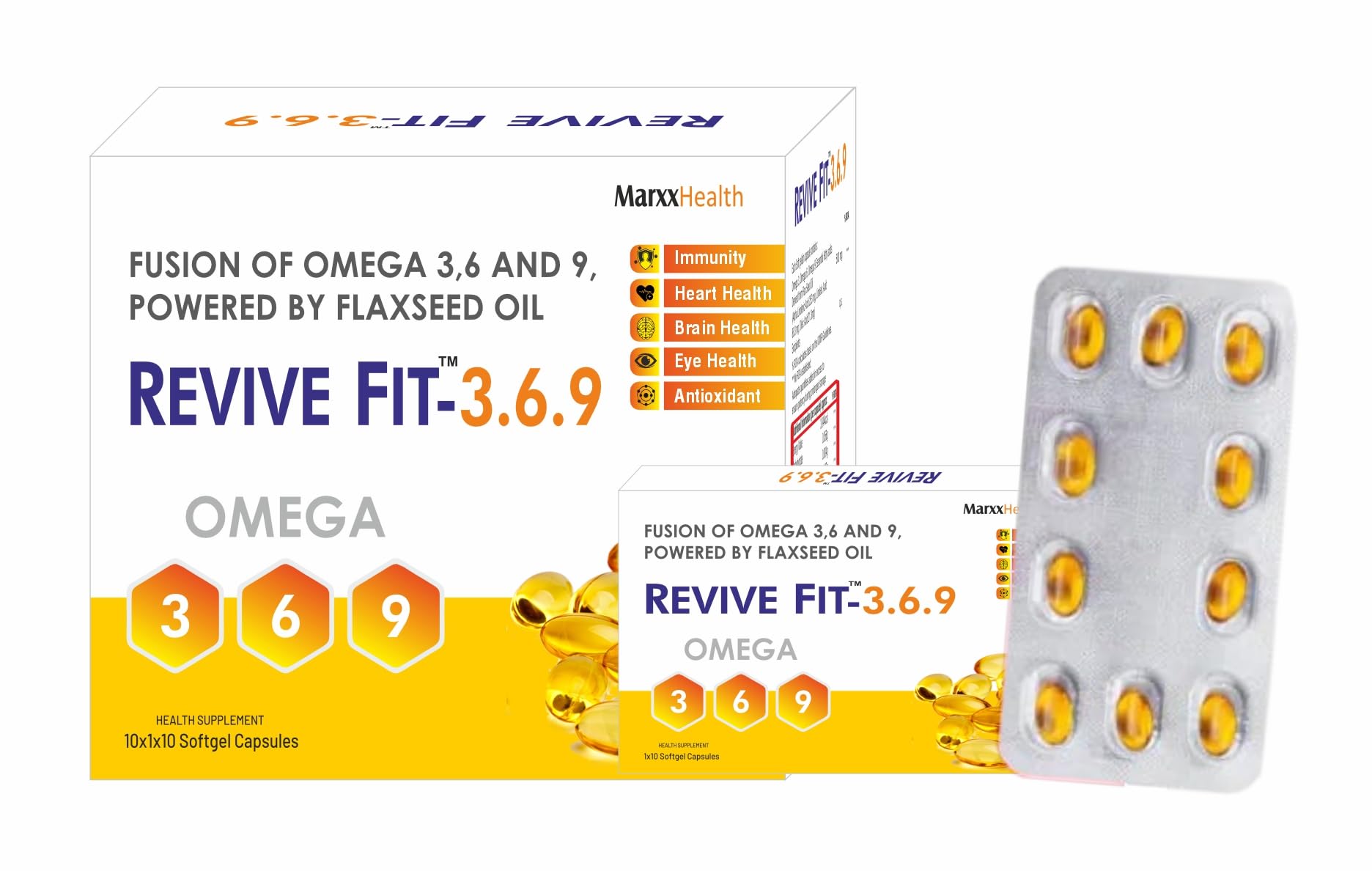 MARXX ORTHOHEAT Revive Fit 369 Capsules | Omega 3-6-9 Herbal