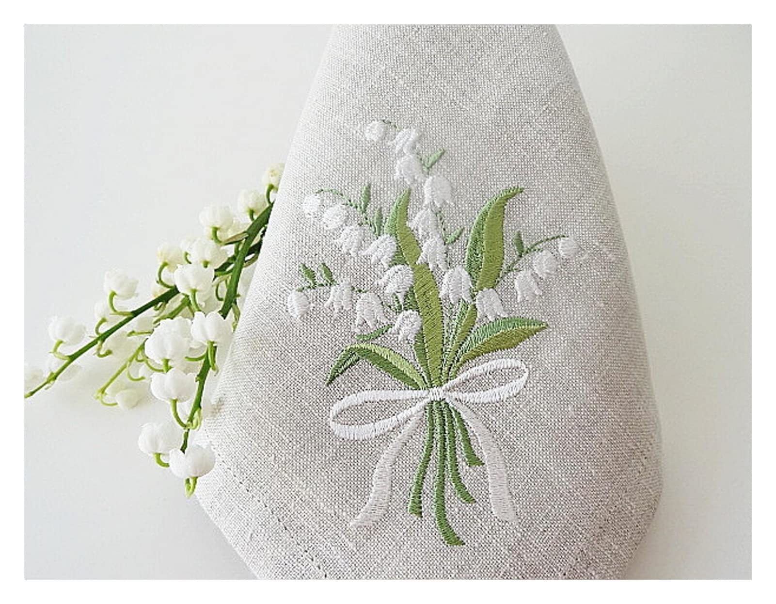 ADJAN Cloth napkins Flower Embroidered Linen Look Napkins, Placemats, Table Mats, Hotel, Restaurant 40x40cm