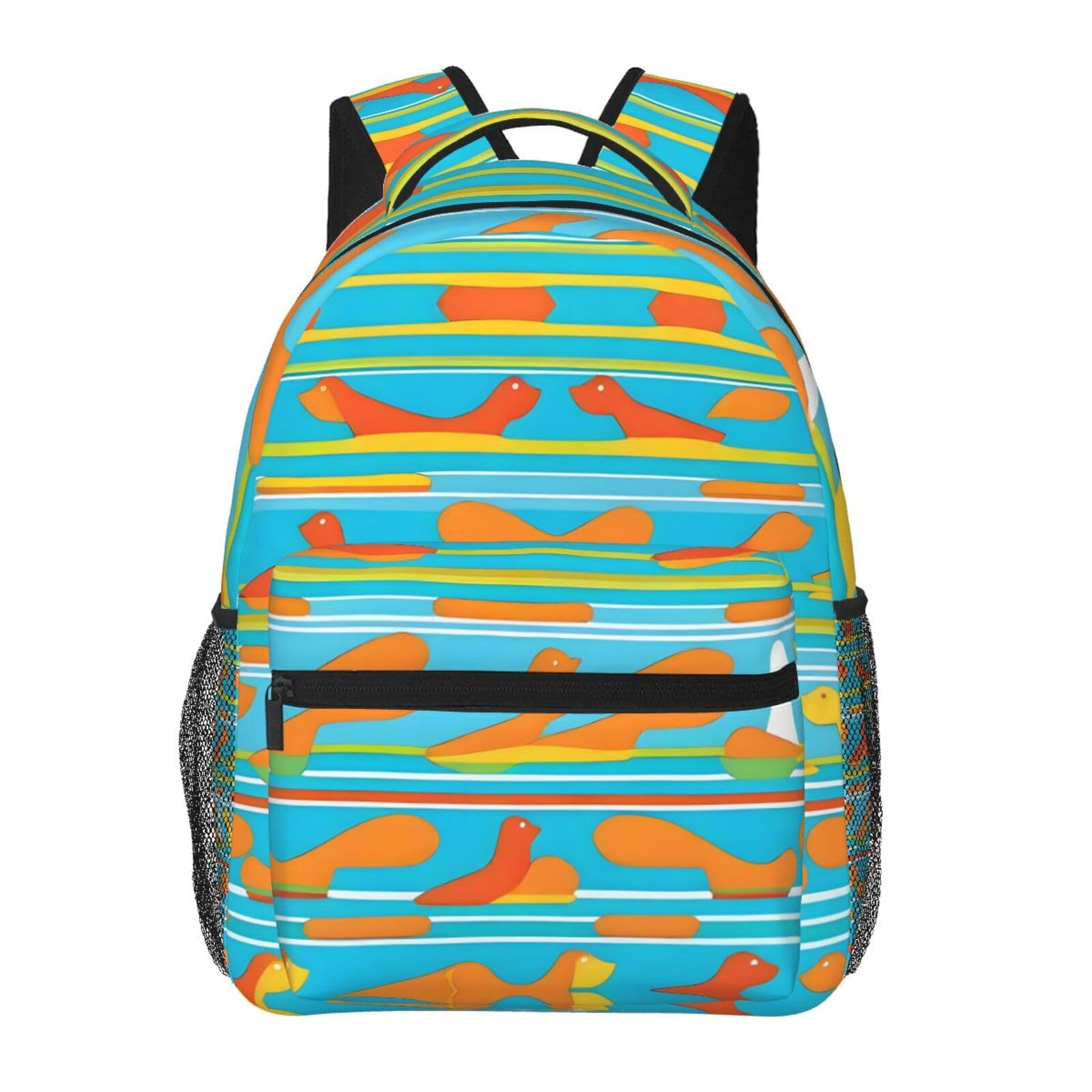 Sac à dos ordinateur portable à rayures avec grand compartiment - 7