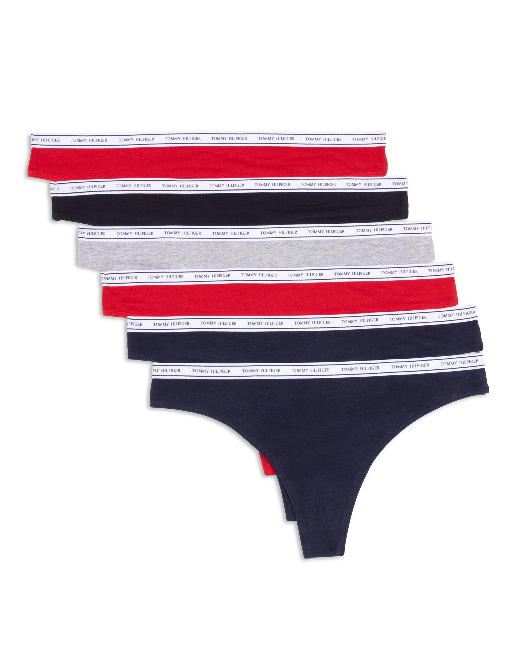 Tommy Hilfiger Womens Cotton Thong Underwear - 6 Pack