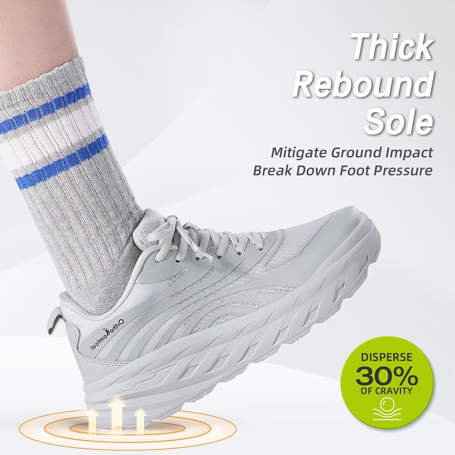 Women's Orthopedic Diabetic Wide Running Shoes: Comfortable Casual Arch Support Plantar Fasciitis Sports Sneakers, Orthotic Swollen Feet Work Tennis Walking Shoes for Ankle and Heel Pain Relief - Image 6