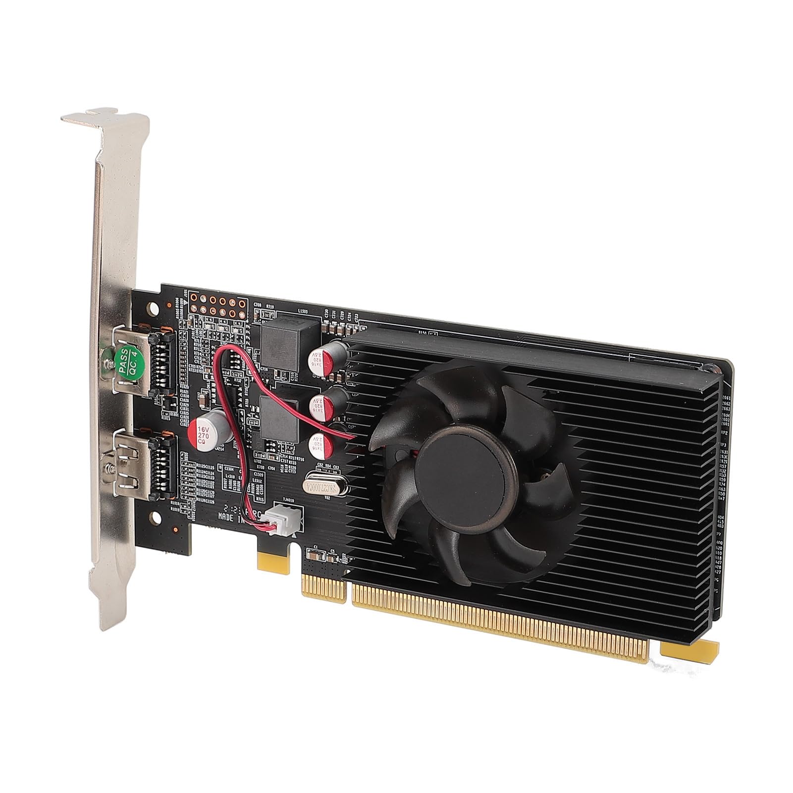 Tarjeta Gráfica para PC Slim 2GB DDR3 Ventilador único 64bit 650MHz 533MHz PCI Express 2.0 X 16 30W Tarjeta Gráfica para Computadora