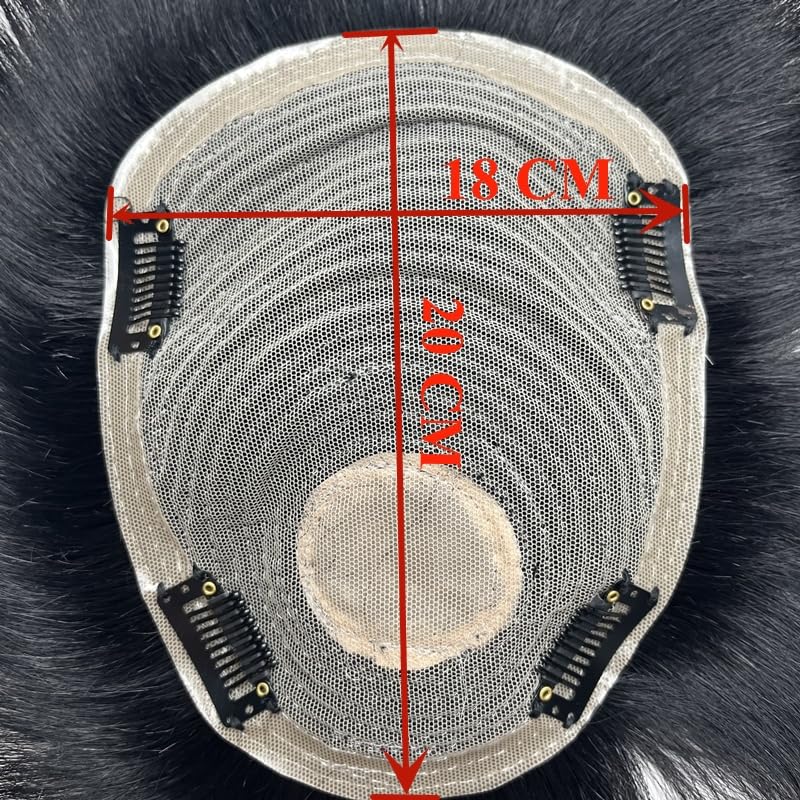 Miniatura 2 de Anemone Jewelry Peluca de cabello humano para hombre, con clip de repuesto de poliuretano alrededor del cabello, extensiones de cabello masculinas