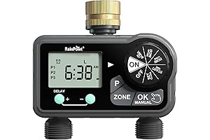 Brass Sprinkler Timer for Drip Irrigation: 2 Stations, Delay, and Auto Irrigation