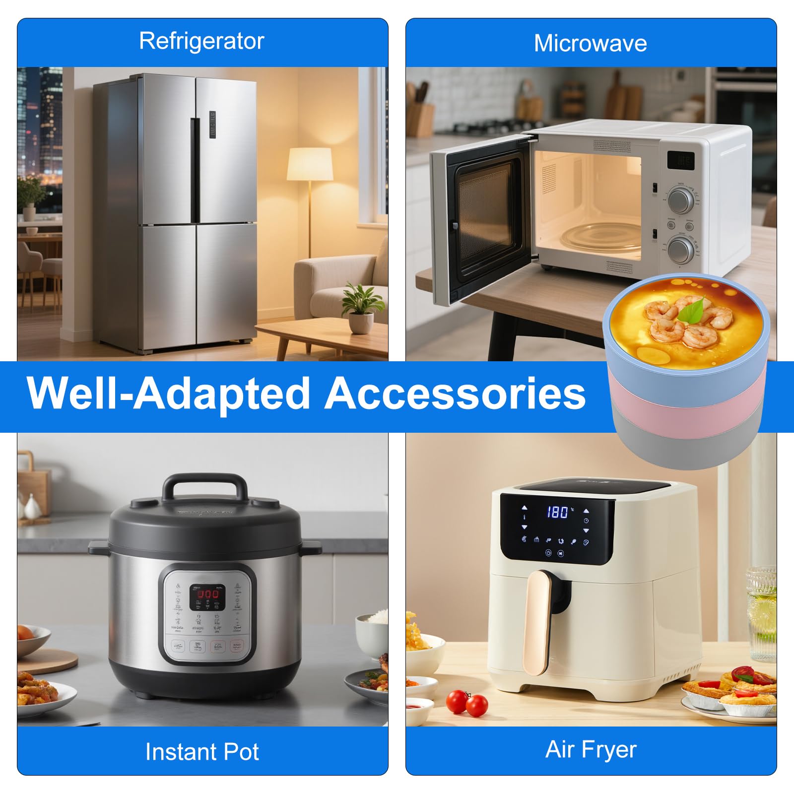 Airfryer silikonowa forma do jajek, 9,5 x 3,5 cm, wielokrotnego użytku | nieprzywierająca, silikonowa forma do jajek, do muffinek, przekąsek, babeczek, mini quiche, przekąsek, przekąsek, przekąsek