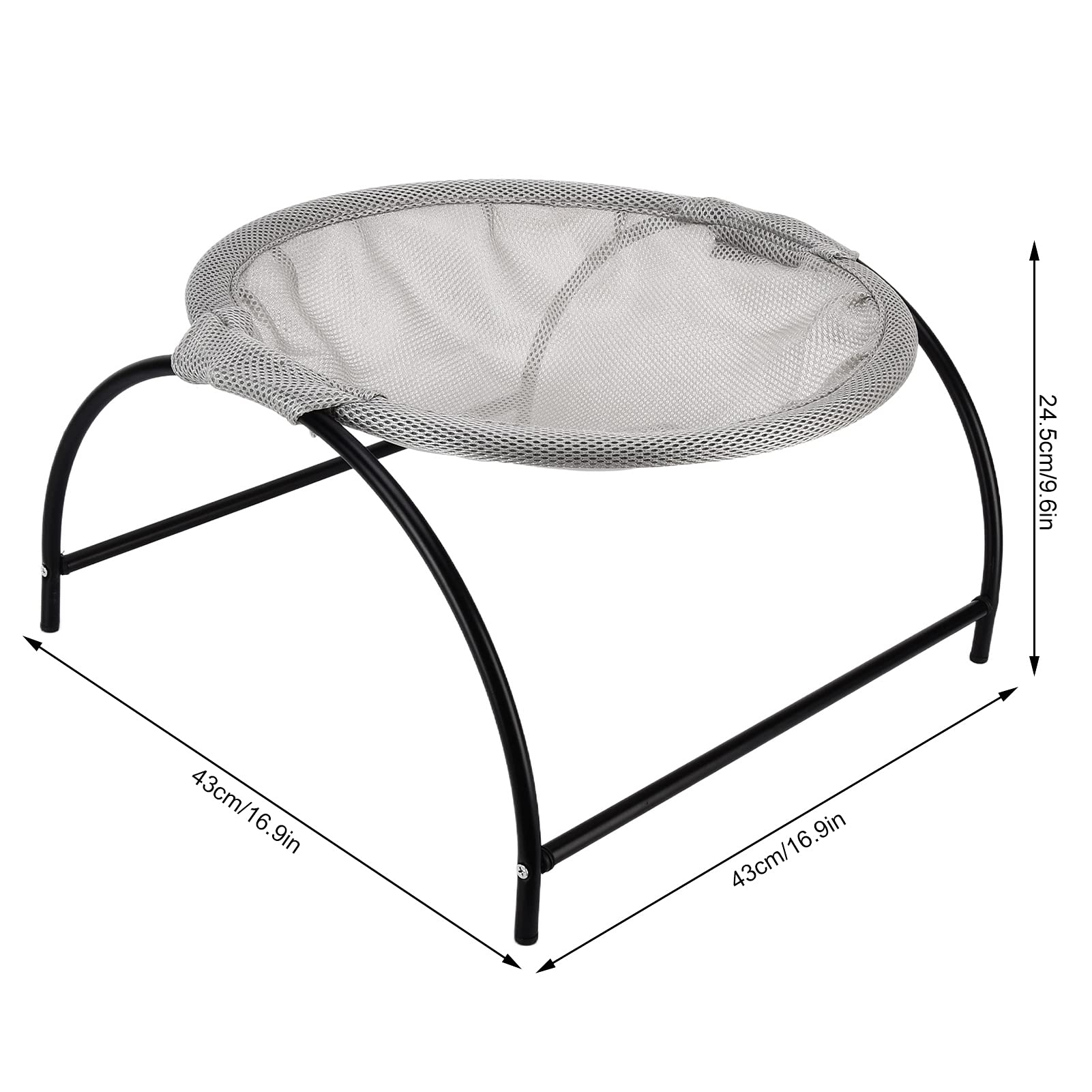 FLEXMAN Letto Sospeso per Gatti, Amaca per Gatti Morbida e Traspirante, 16,9X16,9X9,6 Pollici Letto per Animali Lavabile Staccabile per Gatti, Barboncini, Pomerania, Terrier (Gris)