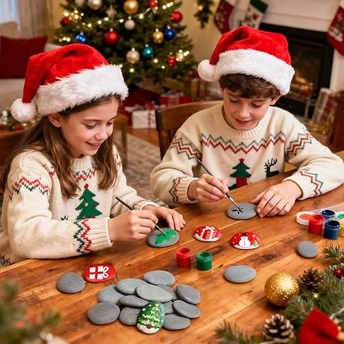 Miniatura 2 de Simetufy 35 rocas de pintura grandes, rocas de río de 2 a 3 pulgadas para pintar, rocas planas para artes de bricolaje, piedras lisas seleccionadas