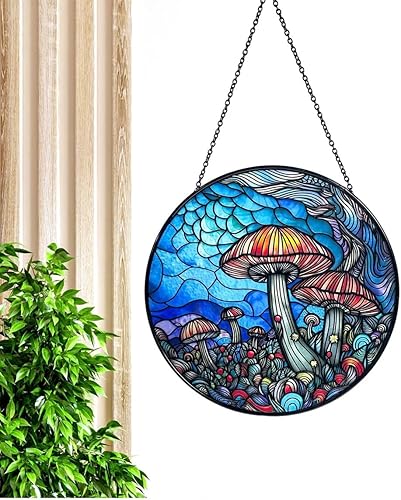 Miniatura 9 de Atrapasoles de colibrí con vitrales, diseño original de 7.8 pulgadas, adorno de amapolas rojas de colibrí para atrapasoles para ventana interior