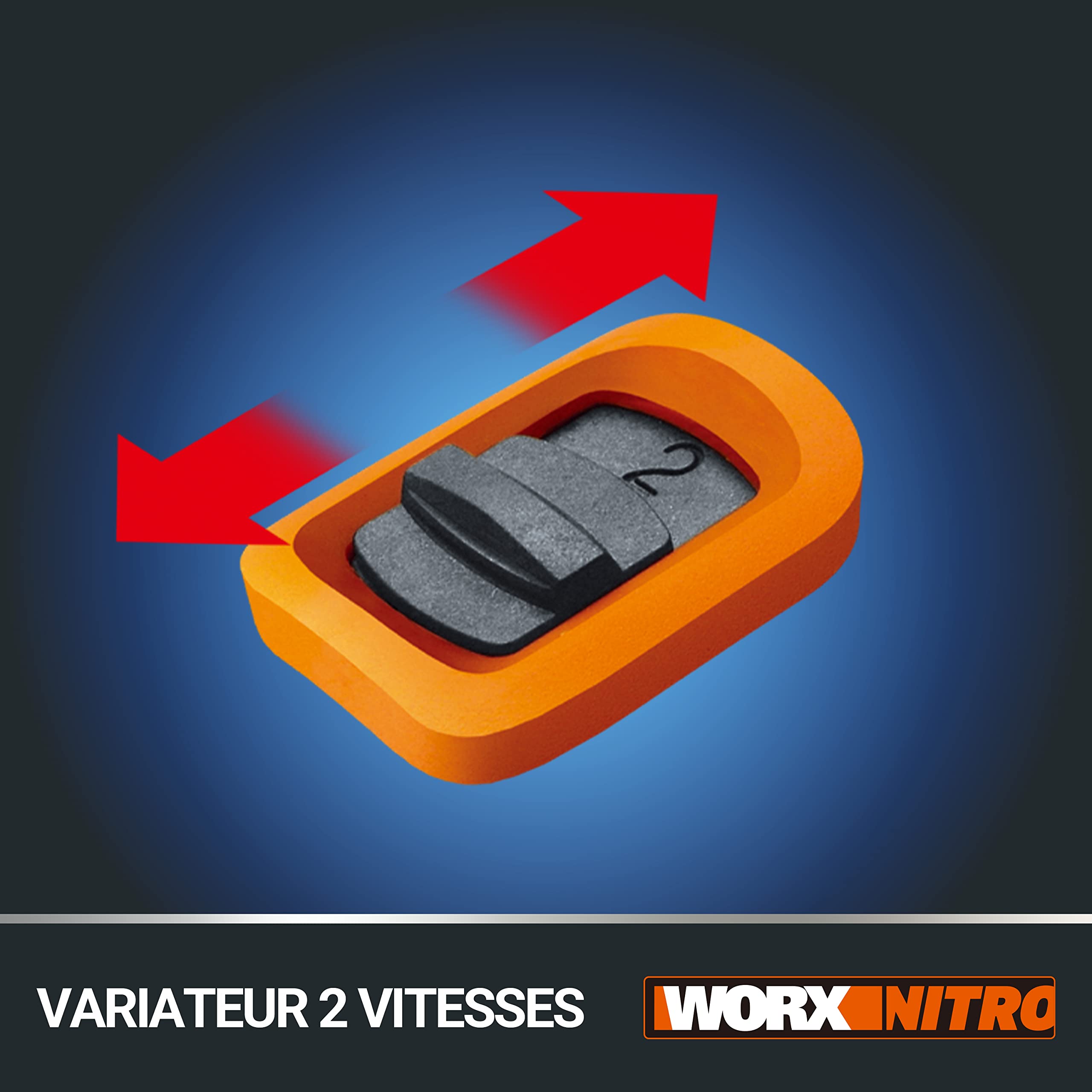 WORX NITRO - akumulatorowa wiertarko-wkrętarka bezszczotkowa 20V-2Ah- 60Nm - 13mm- WX102.9 (dostarczana bez baterii i ładowarki, 3 akcesoria do wkręcania/wiercenia)