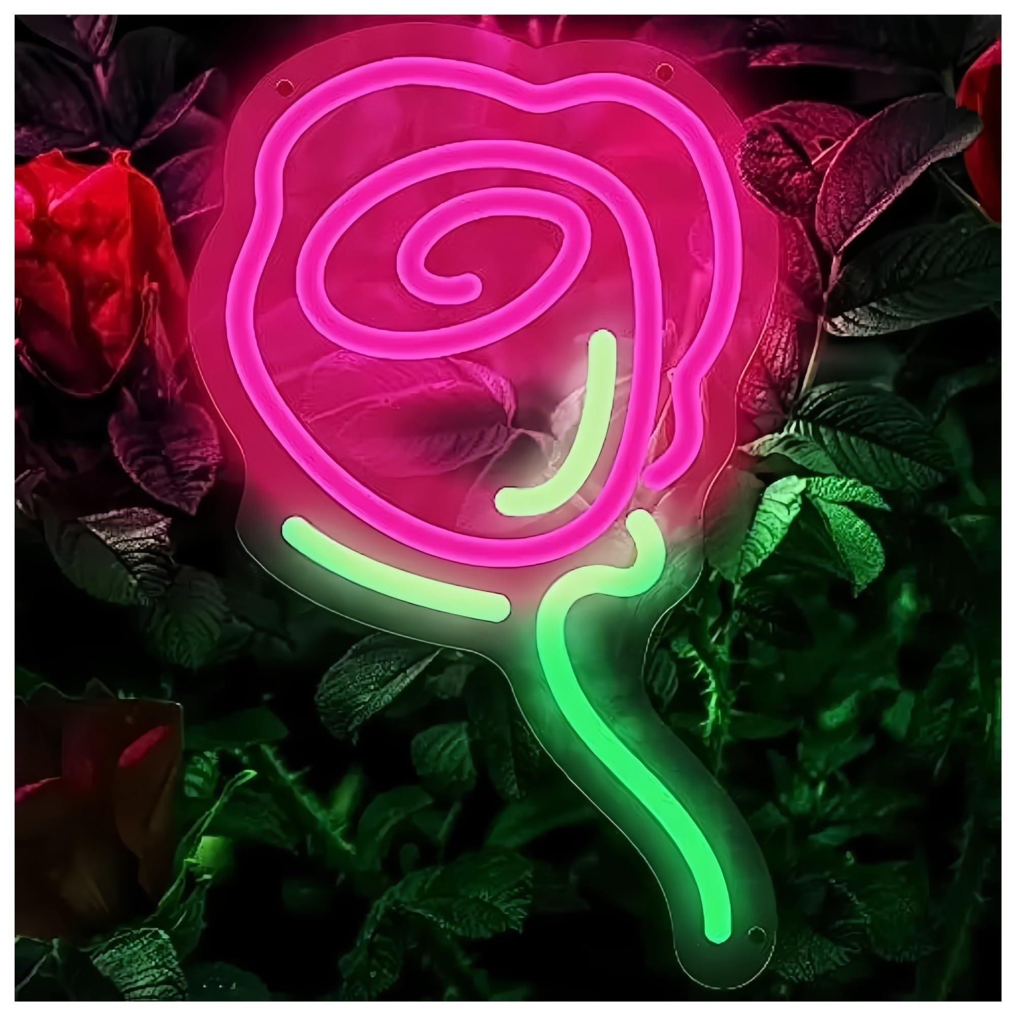Fiore di per rosa per insegna al per neon per alimentazione per dimmerabile 22,5 cm × 36 neon