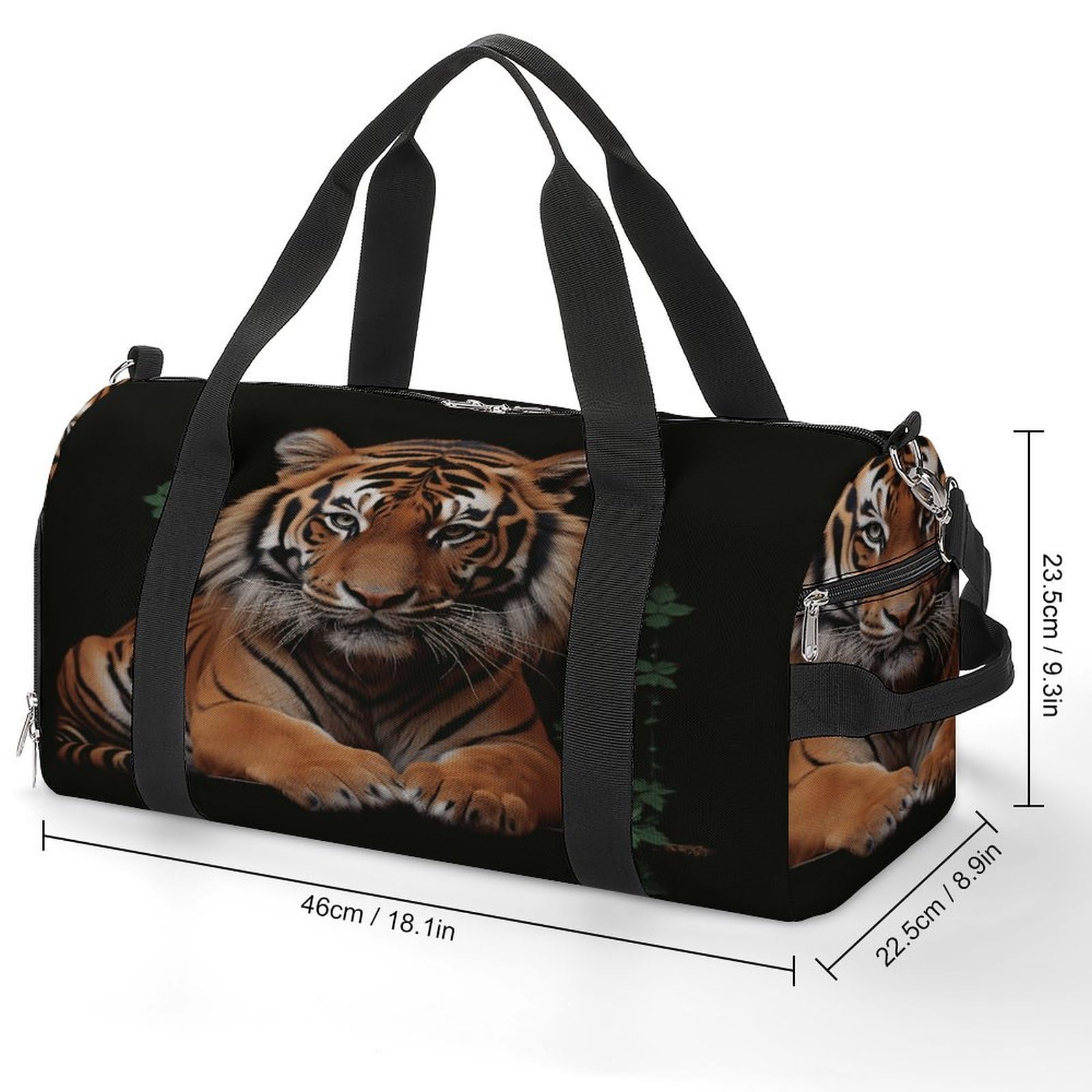 Turnbeutel für Damen und Herren, mit Tiger- und Pfoten-Aufdruck, wiederverwendbar, Turnbeutel mit Schuhfach, Stil, Einheitsgröße, modern, Stil:, Einheitsgröße, Modern