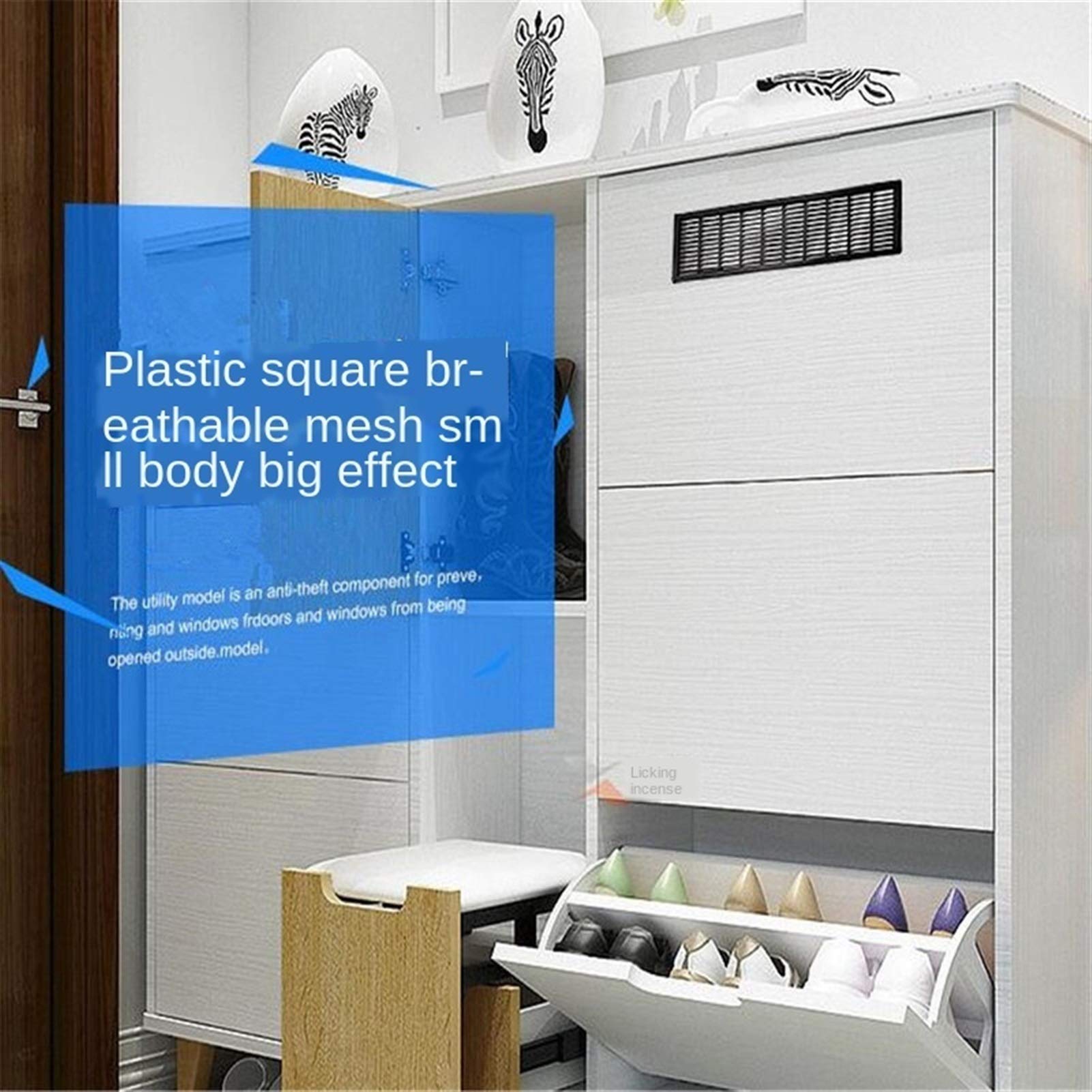 Griglia di ventilazione a parete in plastica | Scenario di utilizzo multicolore: ventilazione dell'armadio dell'armadio dell'armadio dell'armadio(Silver)