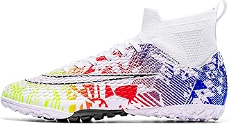 lozoyeIndoor Soccer Cleats Mens Womens Turf Soccer Cleats Wide Socer Shoes FG AG TF High Ankle Football Boots