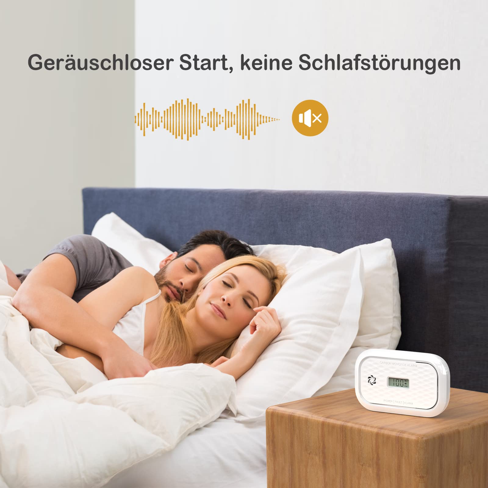 ZA326 Kohlenmonoxid Melder mit LCD Display, Tragbarer CO Alarm Detektor mit austauschbarer Batterie, 10 Jahre Sensor, 85 dB Alarmlautstärke, 1 Stück
