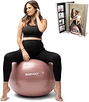 Vista 21 de BABYGO Pelota de Parto – Juego de pelota y libro de yoga para embarazo, trabajo de parto y ejercicio con enfoque en trimestres, fisioterapia