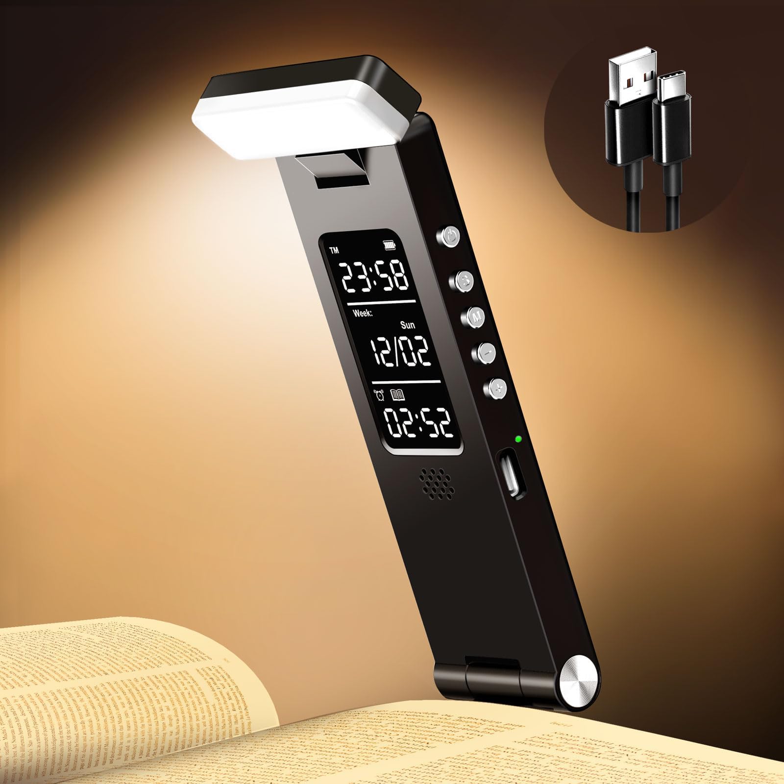 Book Light at Night in Bed, Reading Lights Rechargeable Battery, Small