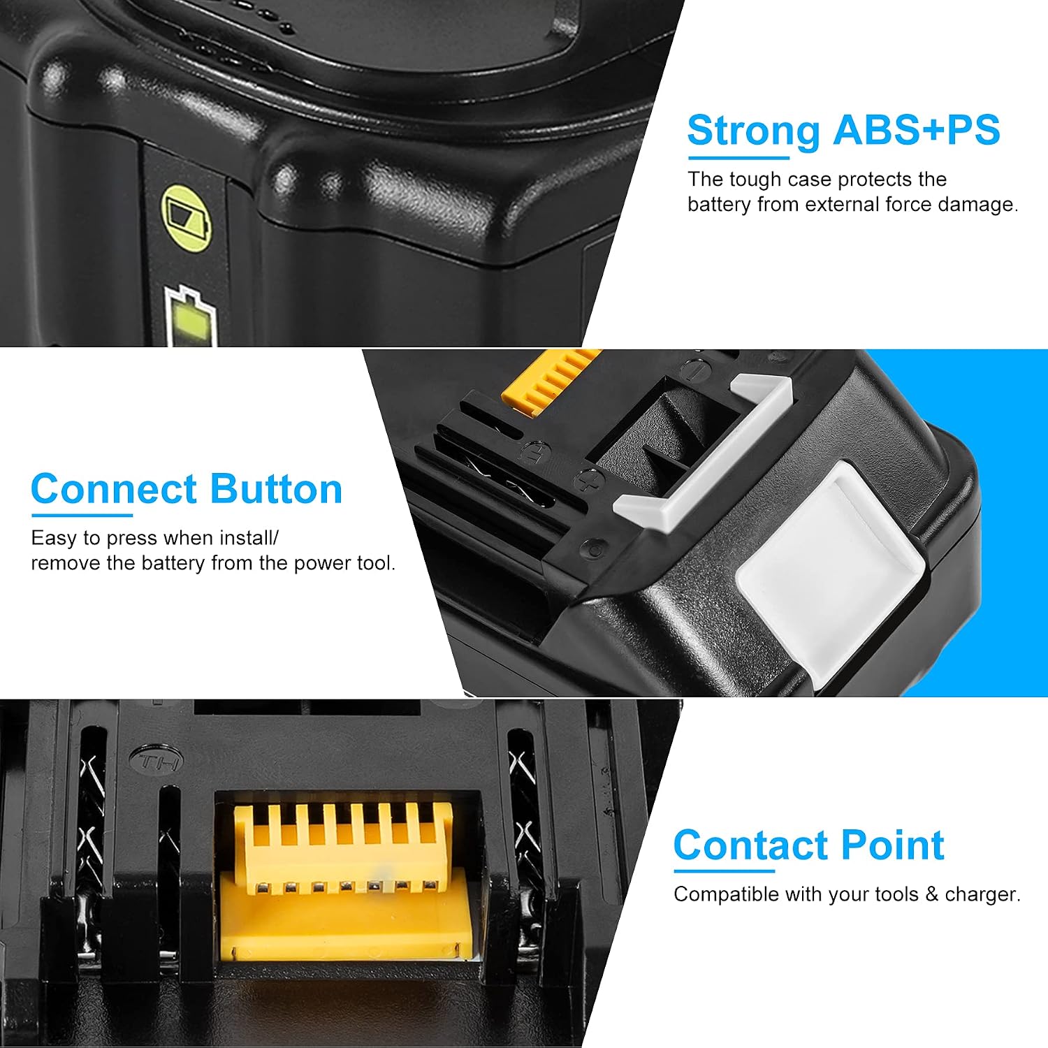 Abeden 18V 5.0Ah BL1850B Battery Replacement for Cordless Power Tools Battery BL1830 BL1840 BL1850B-2 BL1845 BL1815 BL1820 BL1860B LXT-400 18-Volt Batteries