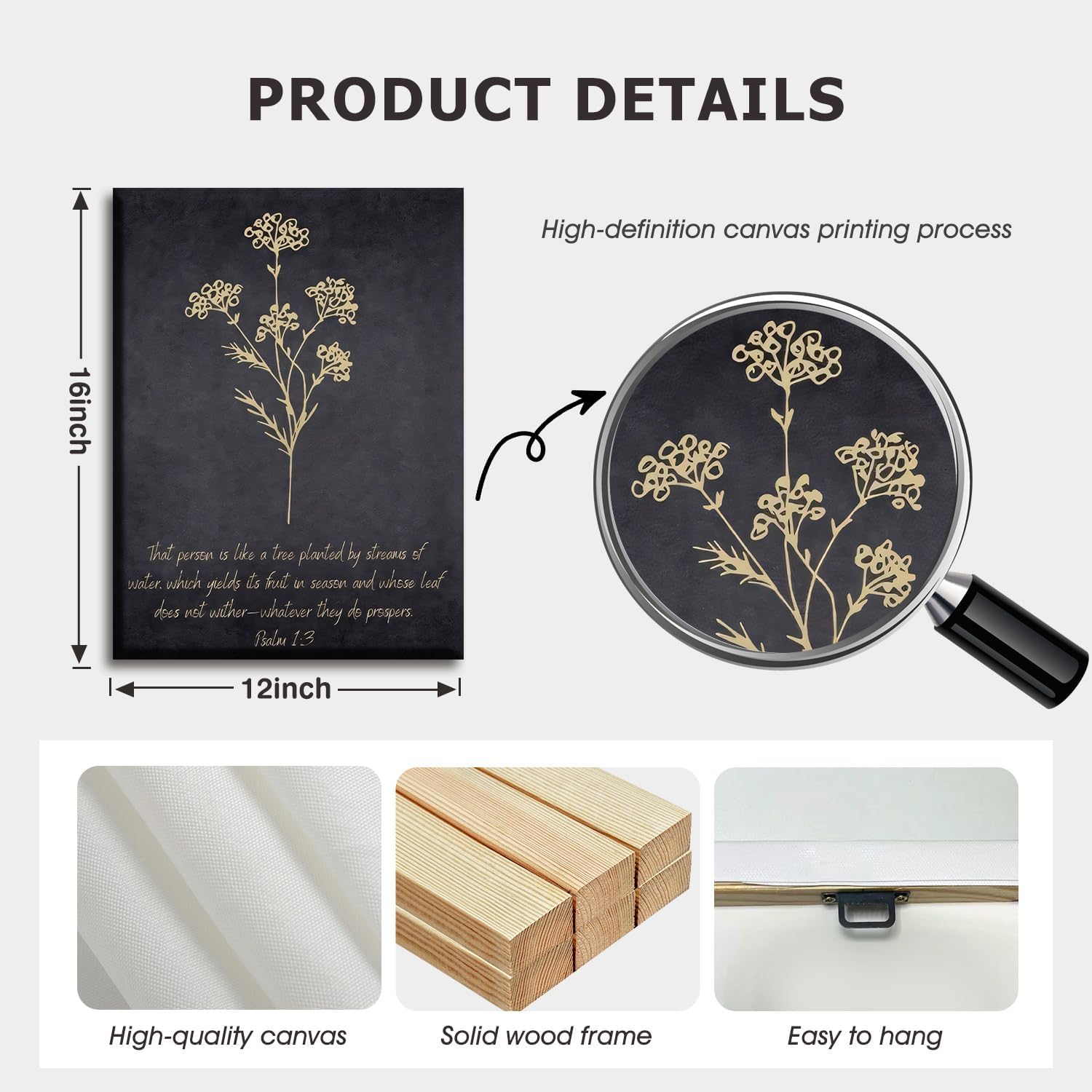 Doqueodas 2pcs Dark Christian Bible Canvas Wallpaper Wall Art Minimalist Line Floral Scripture Poster Print Black Simple Botanical Bible Painting Bedroom Dormitory Prayer Wall Decor 12x16 inch