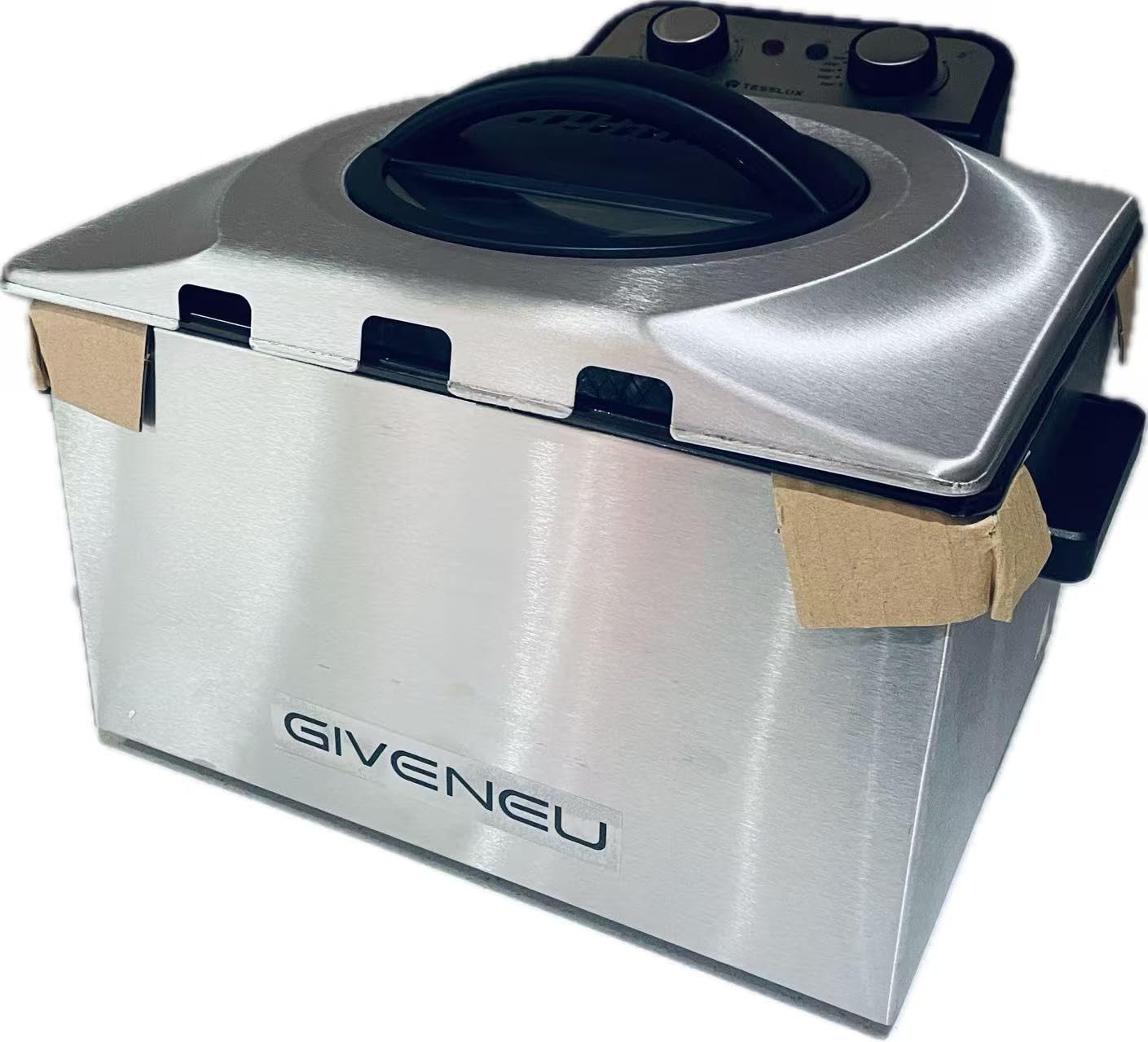 GIVENEU Electric Deep Fryer with 3 Baskets and Lid, 4.5 Liters / 19 Cups Oil Capacity, Temperature Control, View Window, Professional Style, 1800 Watts, Stainless Steel