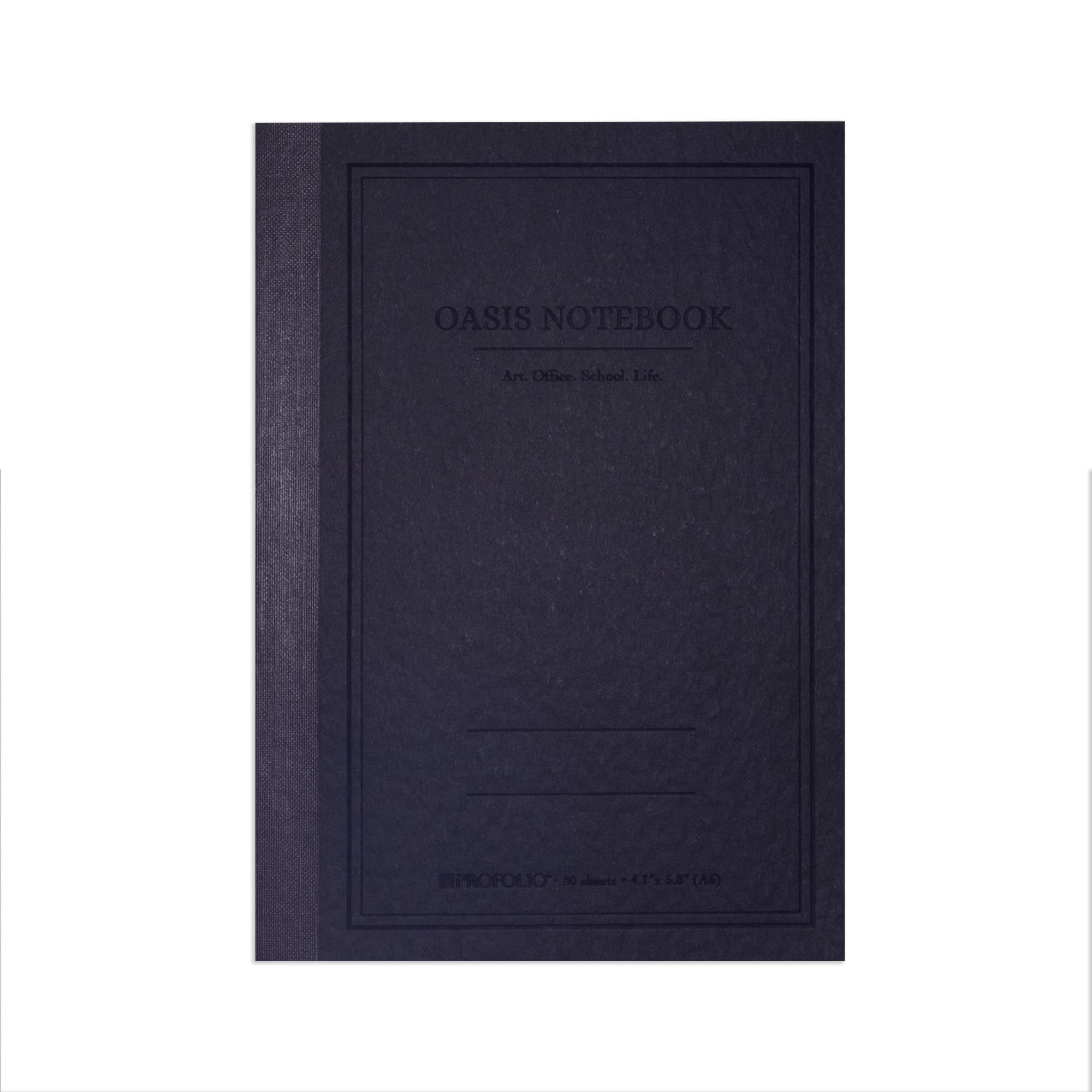 Itoya Profolio, Oasis Notebook, Charcoal Black, Small A6, 4.1 x 5.8 inches, OA-SM-CH